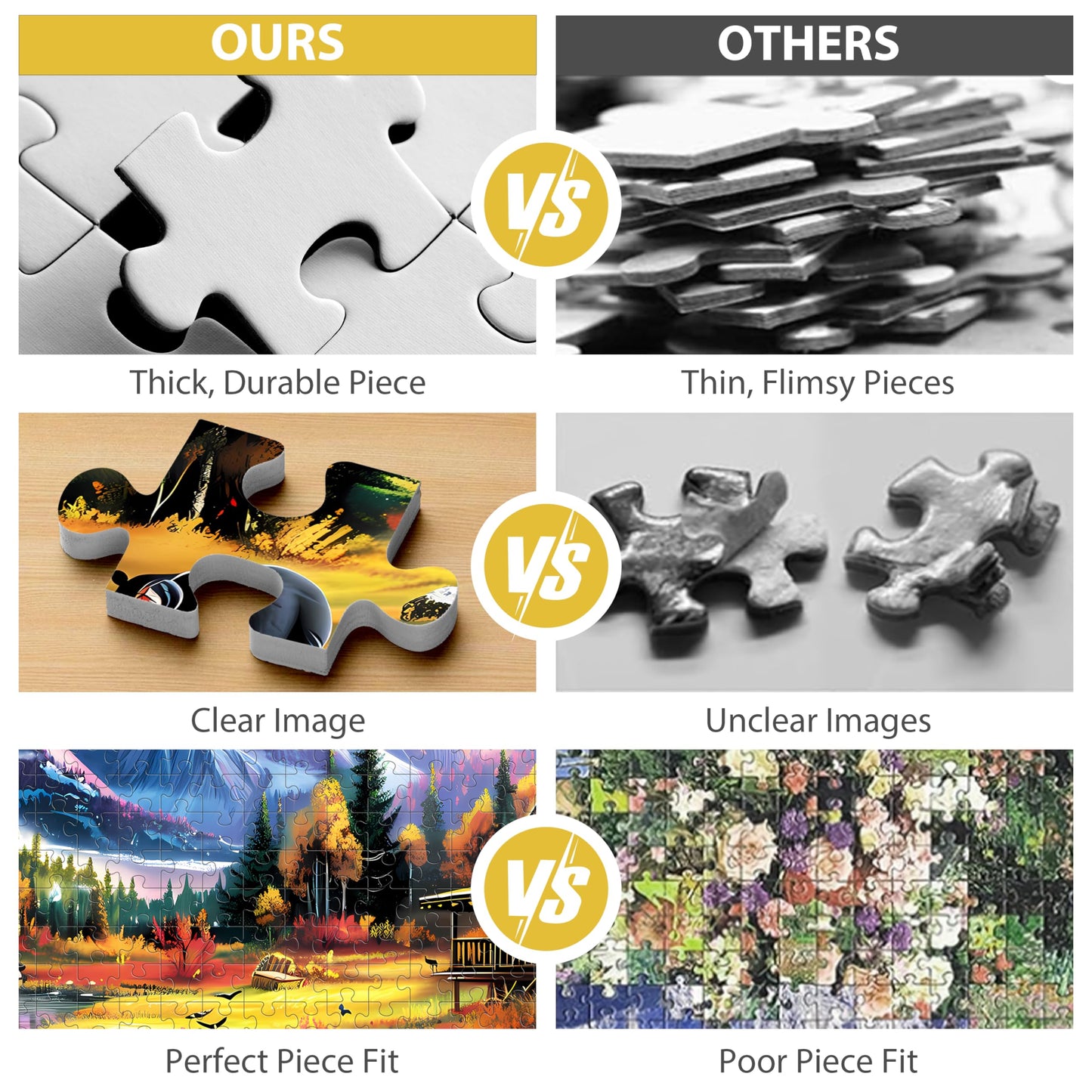 Jeacirio 500-Piece Bear Mountain Nature Puzzle – 20.5 x 15 in, Recycled Paperboard, Poster Included