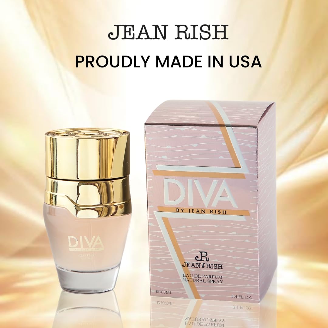 Jean Rish Diva Eau de Parfum for Women – 100ml, Pink Pepper & Rose, Made in USA