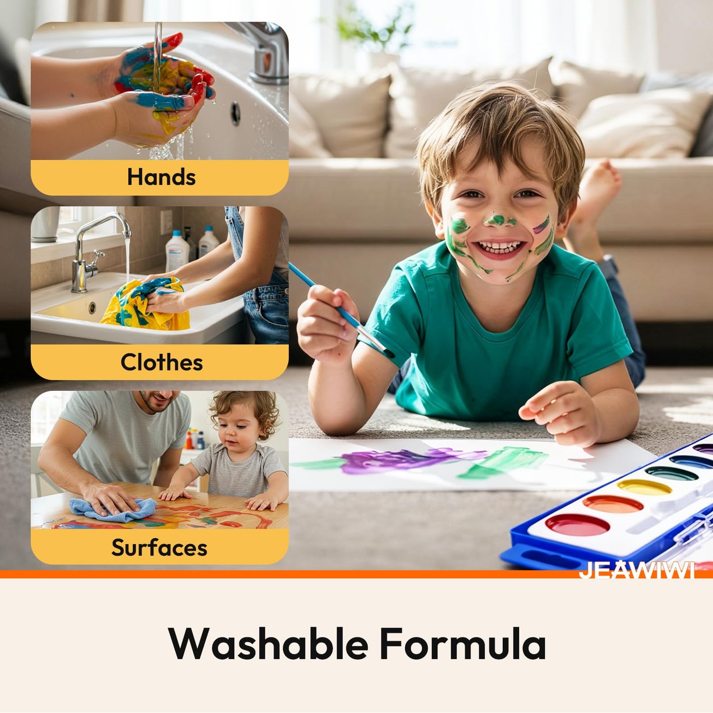 JEAWIWI Watercolor Paint Sets – 25-Pack Bulk, 8 Washable Colors & Brushes for Kids