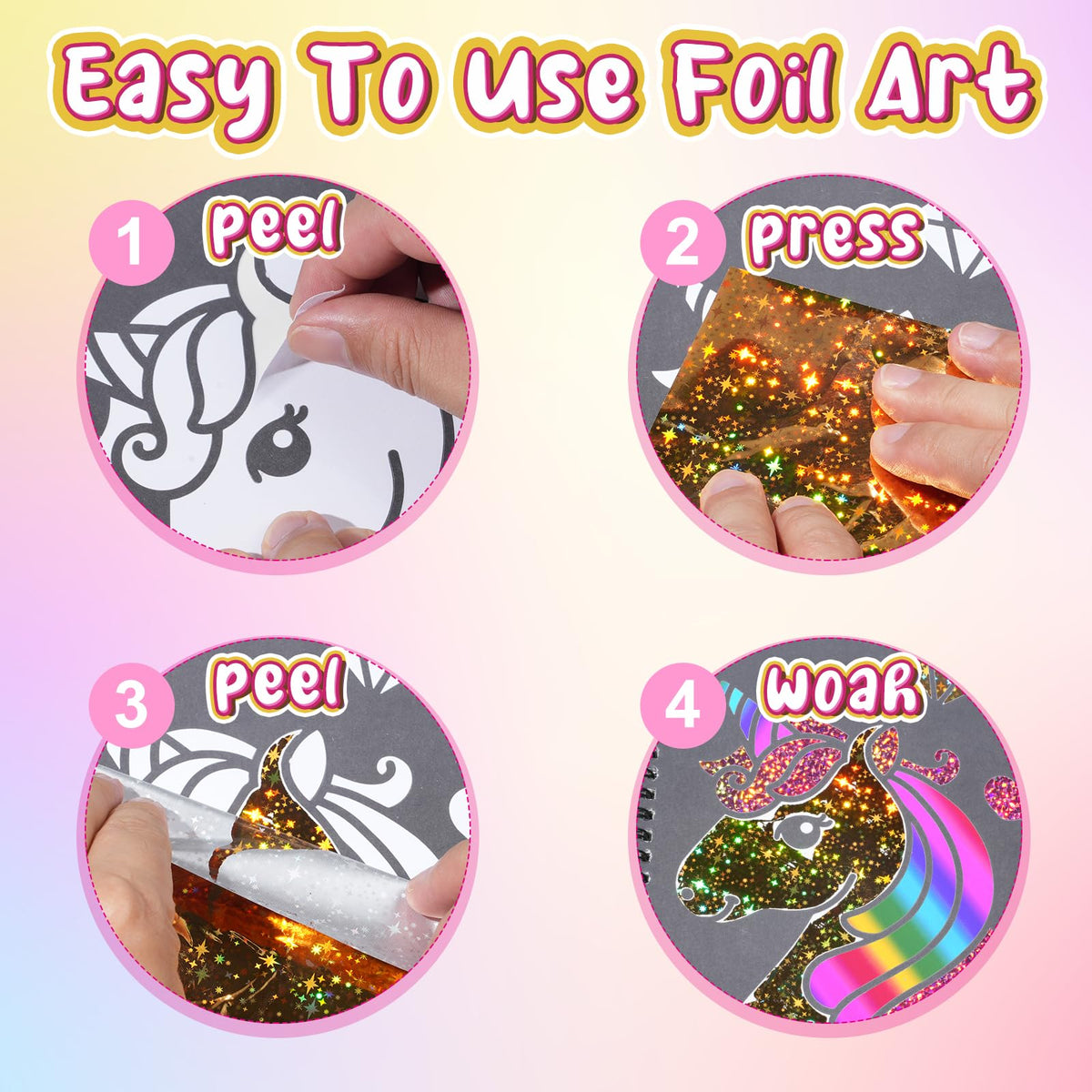 Jectivs Foil Art Kit – No-Mess Princess DIY Fun for Kids 4-9