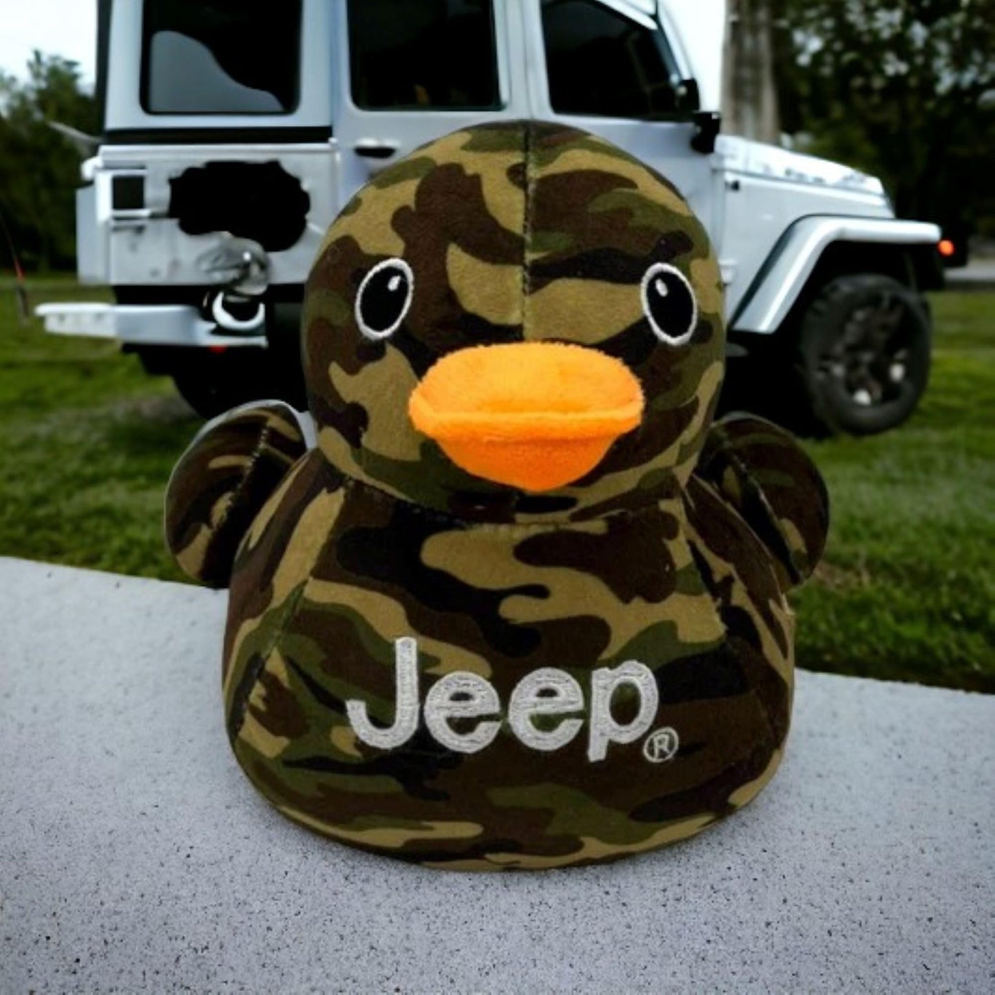 Jeep Text Logo Duck Plush - 7-inch Camo Stuffed Animal | You've Been Ducked