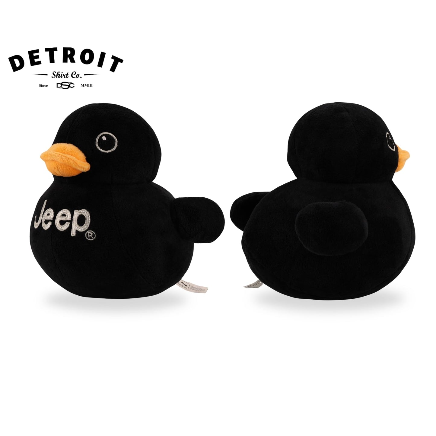 Jeep Text Logo Plush Duck Black – Collectible Jeep Stuffed Animal | Detroit Shirt Company