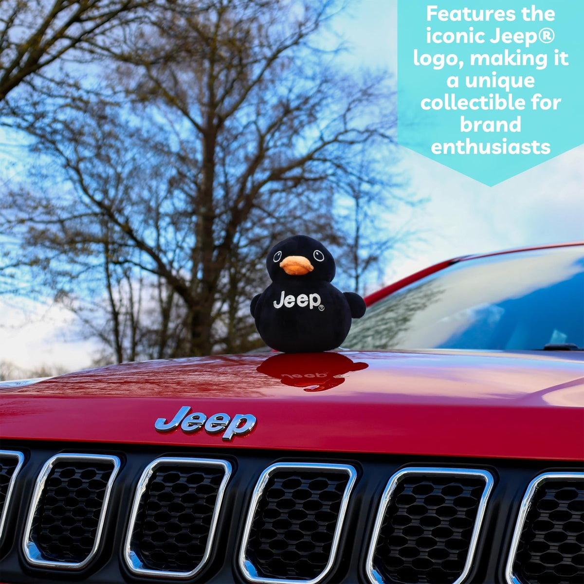 Jeep Text Logo Plush Duck Black – Collectible Jeep Stuffed Animal | Detroit Shirt Company