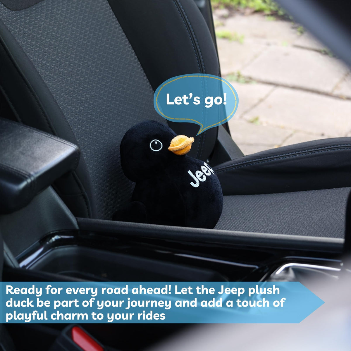 Jeep Text Logo Plush Duck Black – Collectible Jeep Stuffed Animal | Detroit Shirt Company