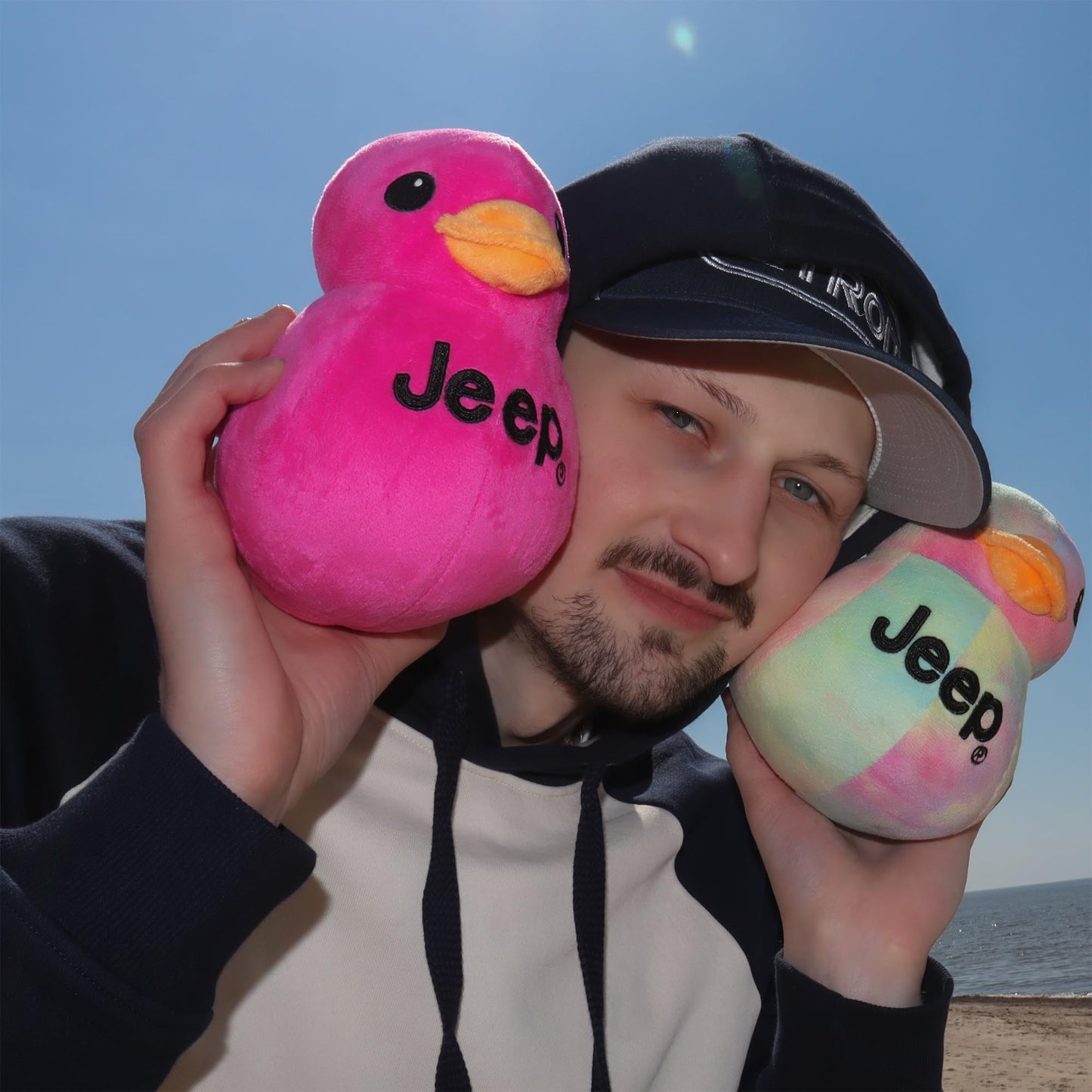 Jeep Text Logo Plush Duck Pink – Licensed Jeep Collectible by Detroit Shirt Company