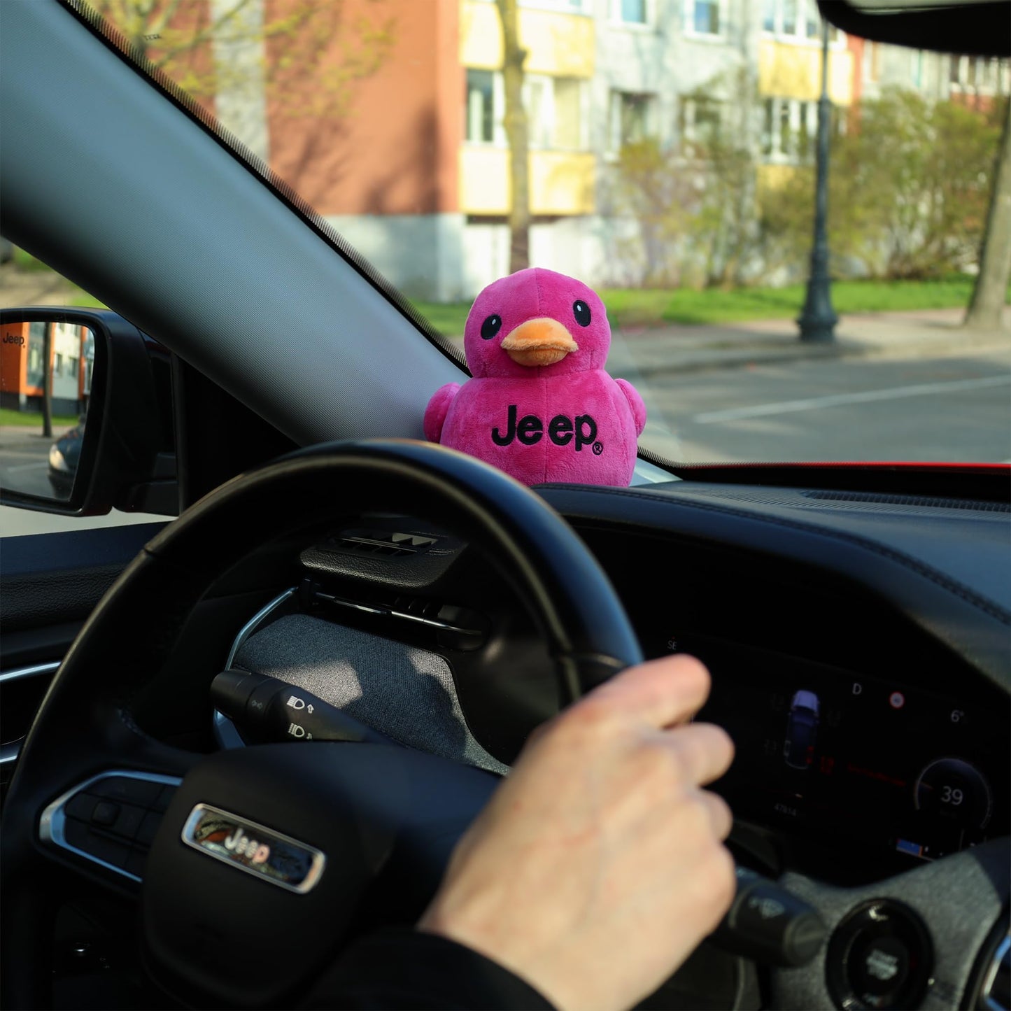 Jeep Text Logo Plush Duck Pink – Licensed Jeep Collectible by Detroit Shirt Company