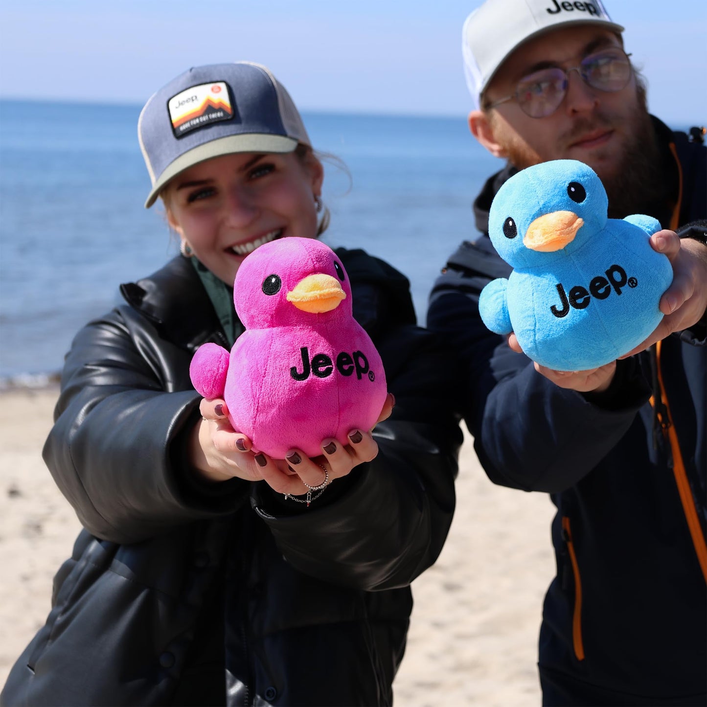 Jeep Text Logo Plush Duck Pink – Licensed Jeep Collectible by Detroit Shirt Company