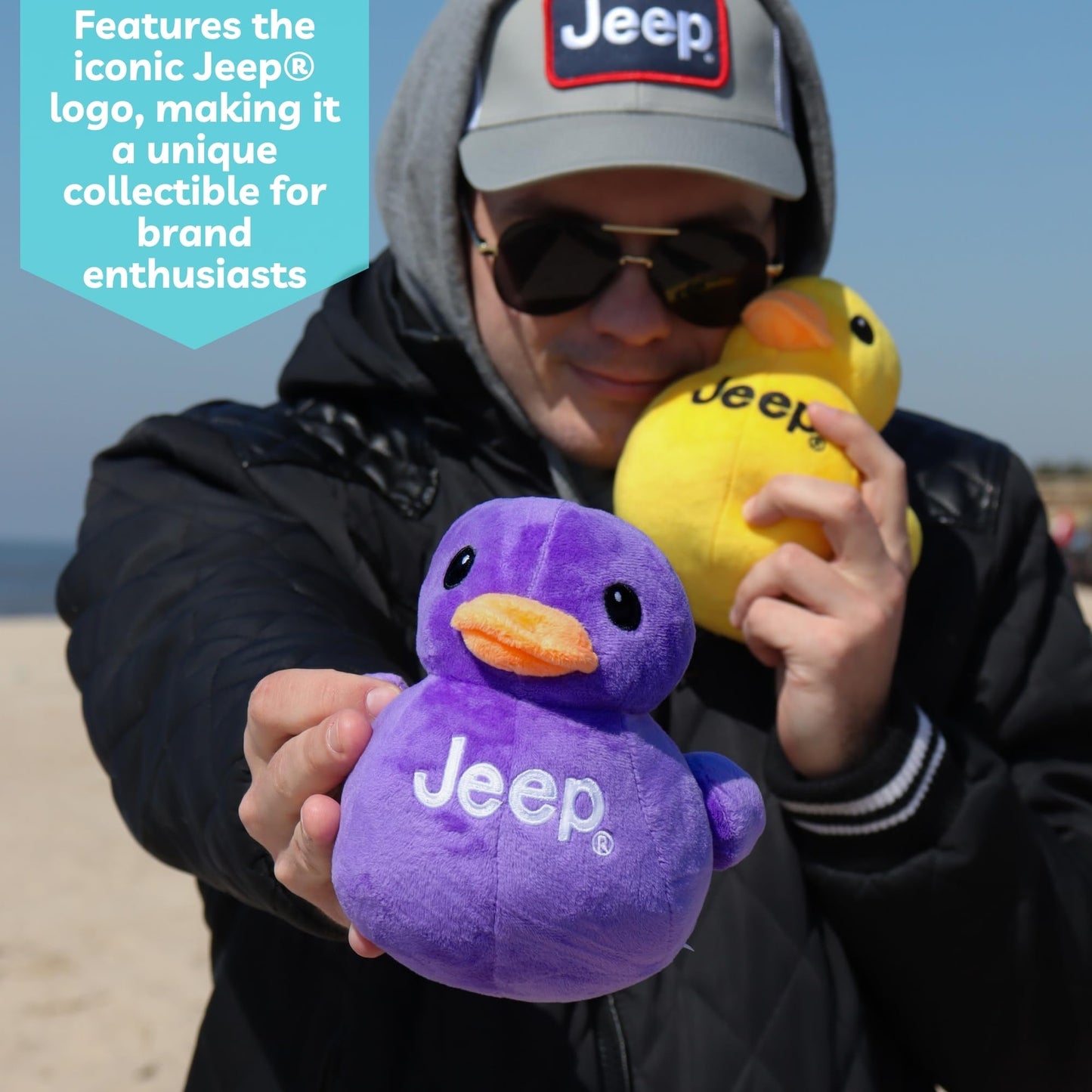 Jeep Text Logo Plush Duck Purple – Collectible Jeep Fan Stuffed Animal | Detroit Shirt Co.