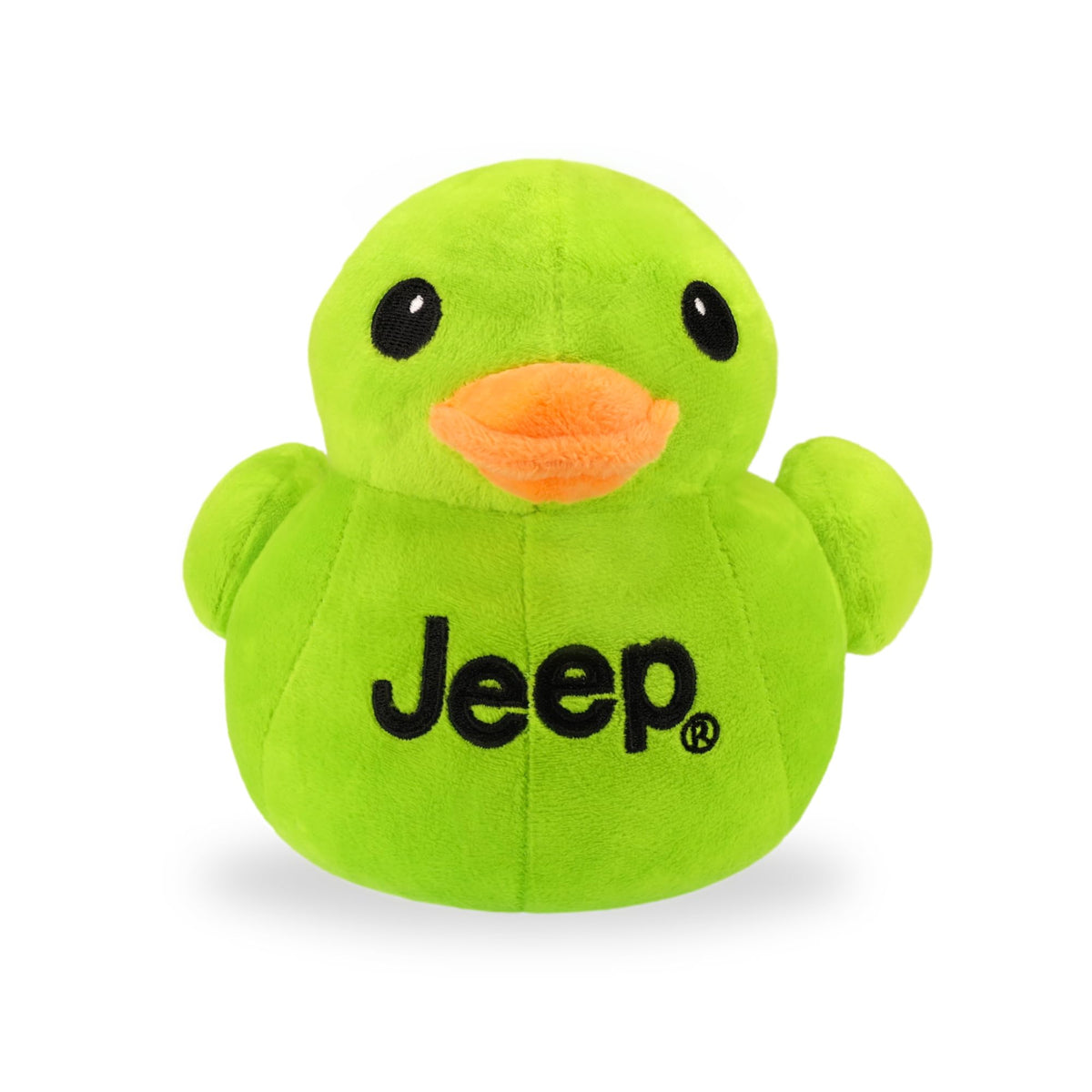 Jeep Text Logo Plush Duck Green – Licensed Stuffed Animal by Detroit Shirt Company