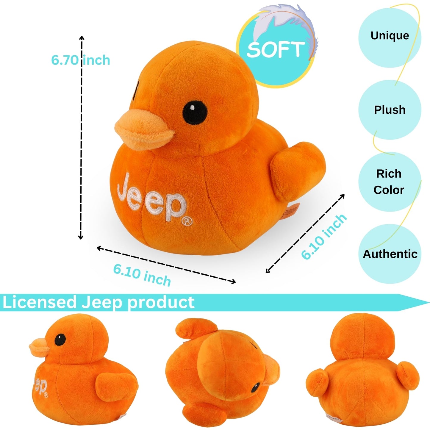 Jeep Text Logo Plush Duck Orange - You’ve Been Ducked (7-inch)