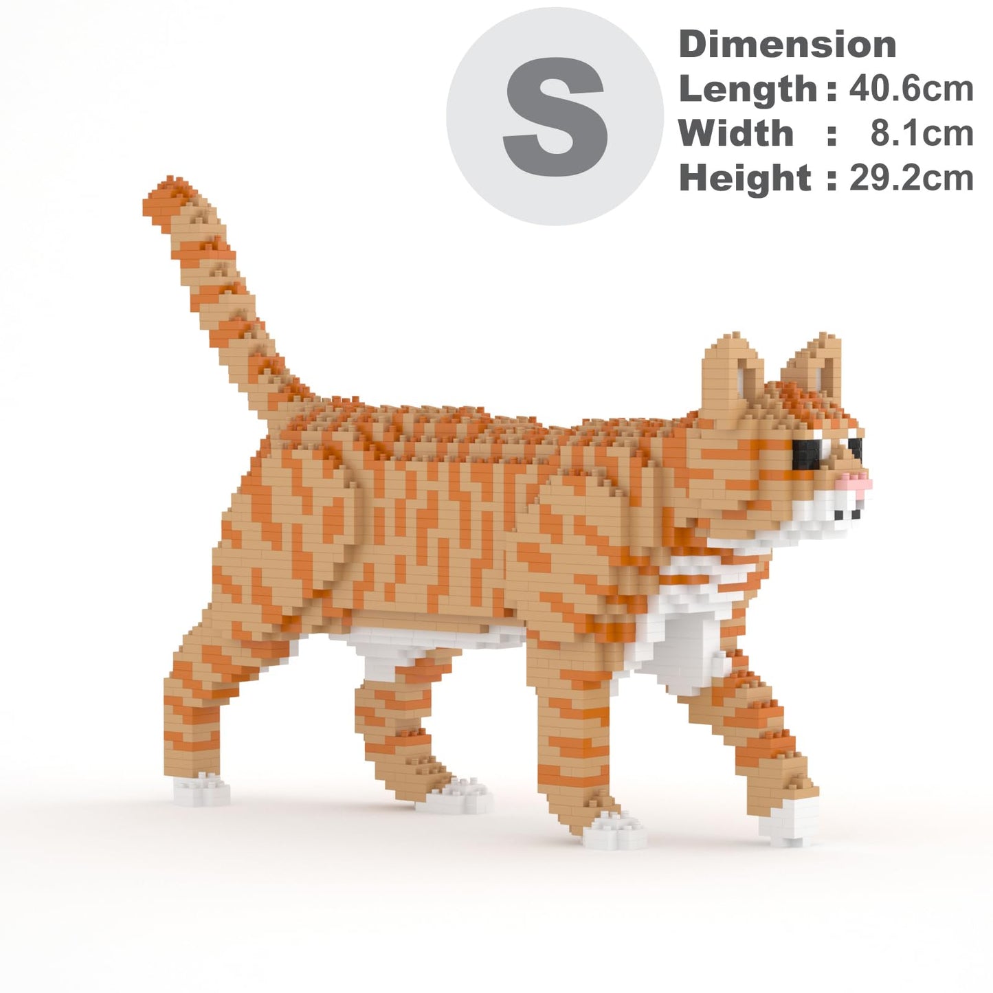 JEKCA Cat 03S-M01B Tabby Cat Building Set | 2170+ Pieces | 14+