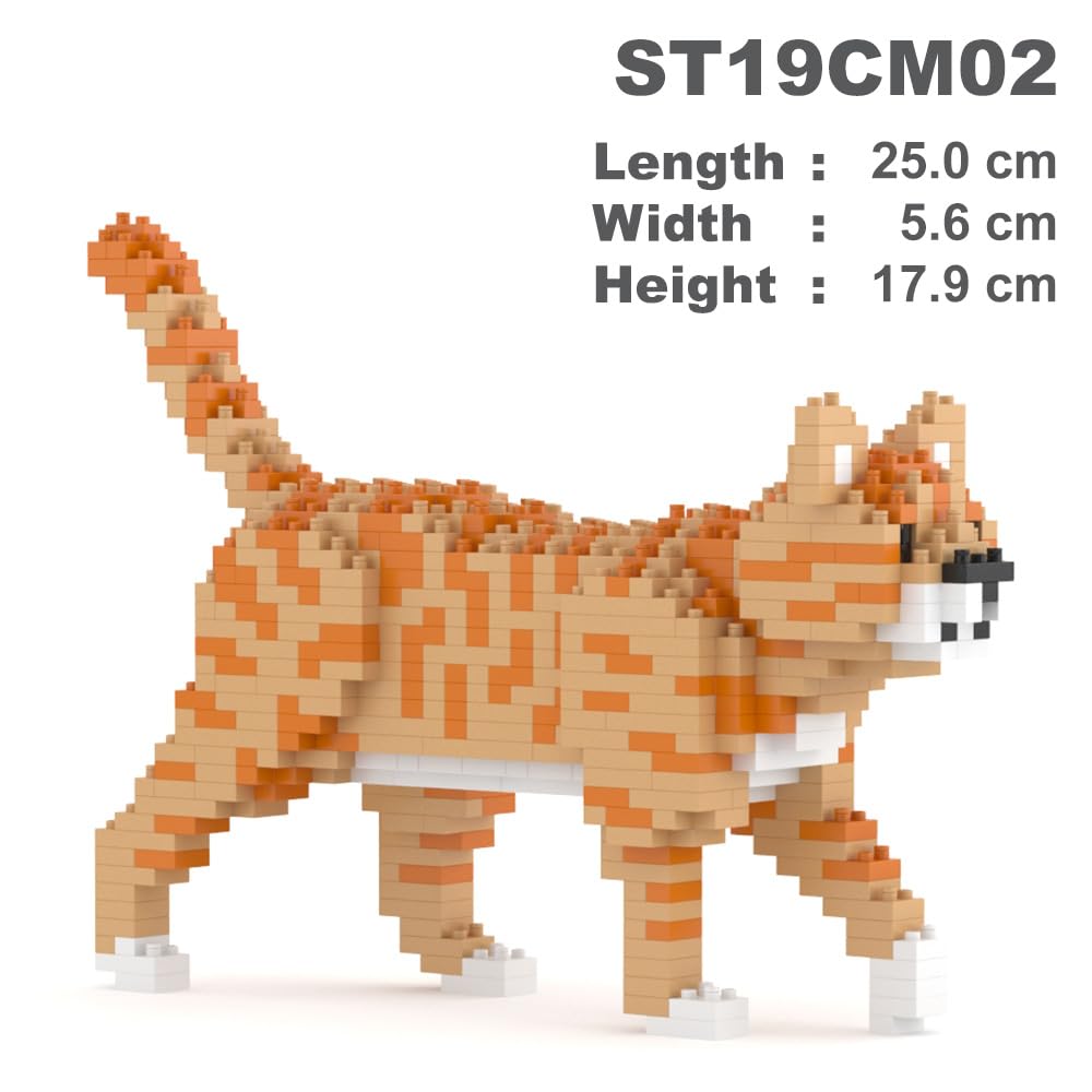 JEKCA Orange Tabby Cat Mini 01S | 740+ Pieces | Patented Interlocking System | Age 14+