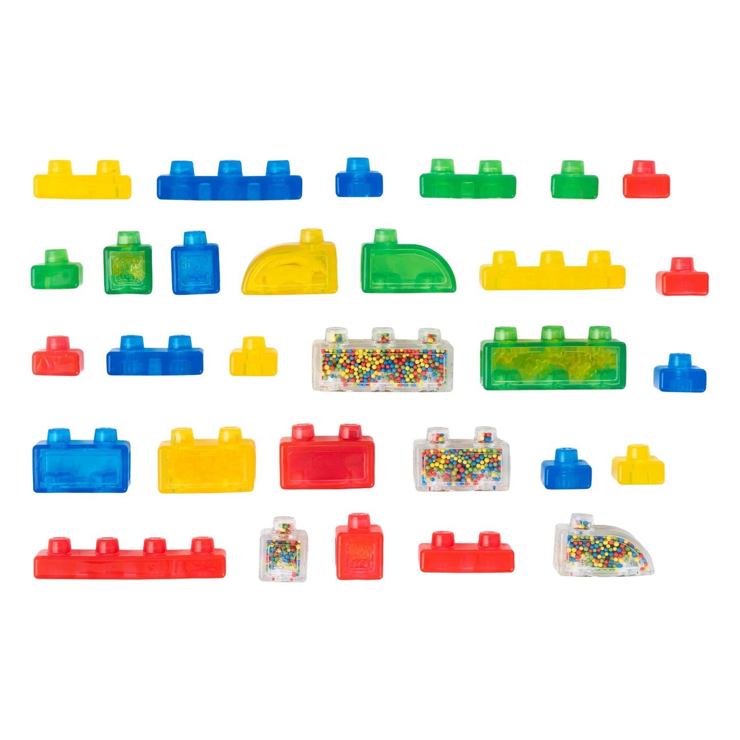 Jelly Blox Stash 'N Stack 2-in-1 Storage Case with 30 Blocks | Sensory Building Toys for Kids 2+
