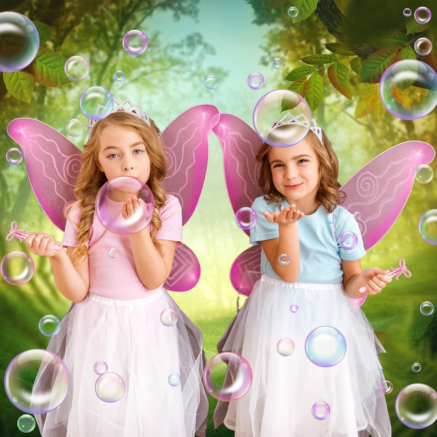JellyArch 24 Pink Bow Mini Bubble Wands with Detachable Topper – Party Favors