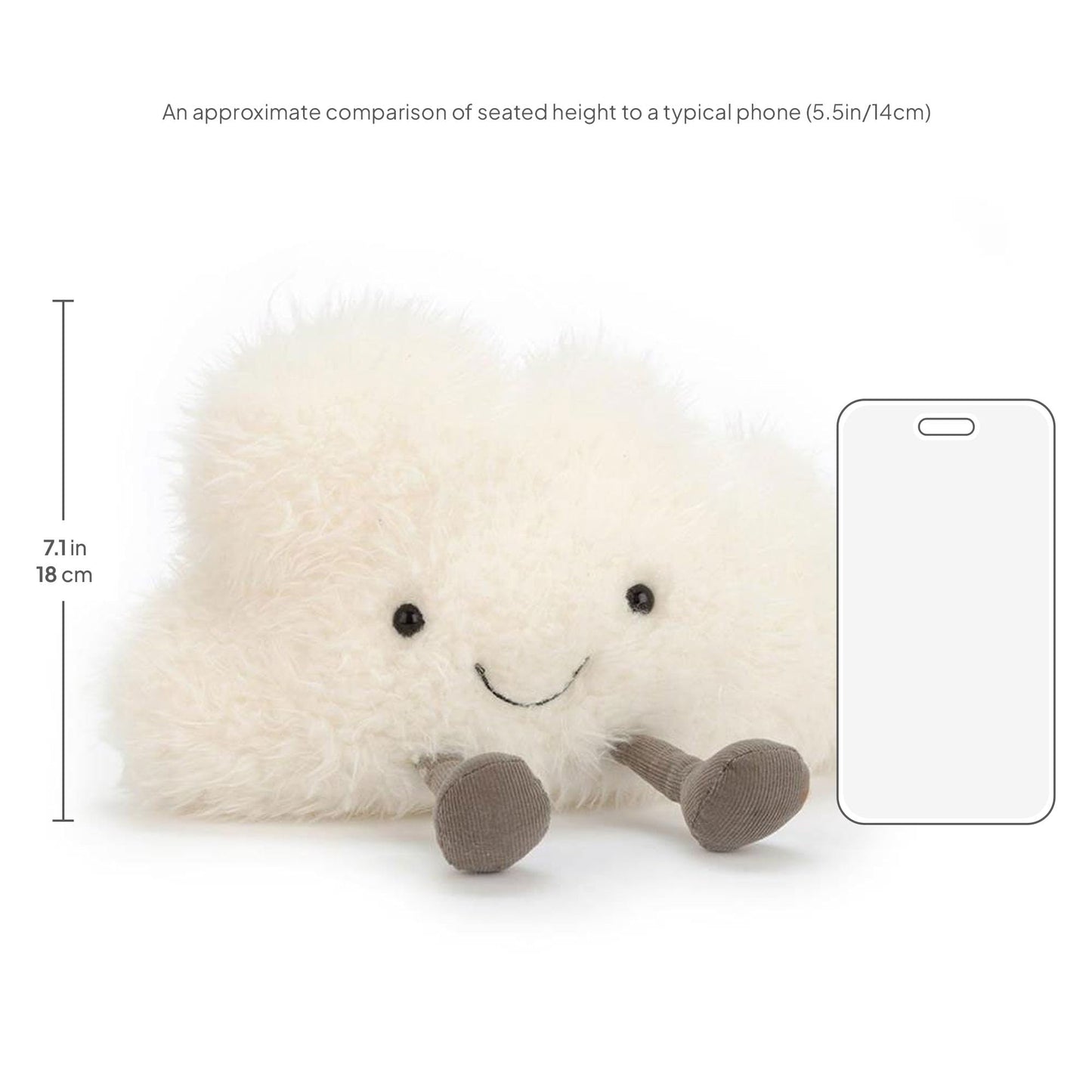Jellycat Amuseables Cloud Plush Toy – 10.5 inch Cloud Stuffed Animal, Soft Gift Idea