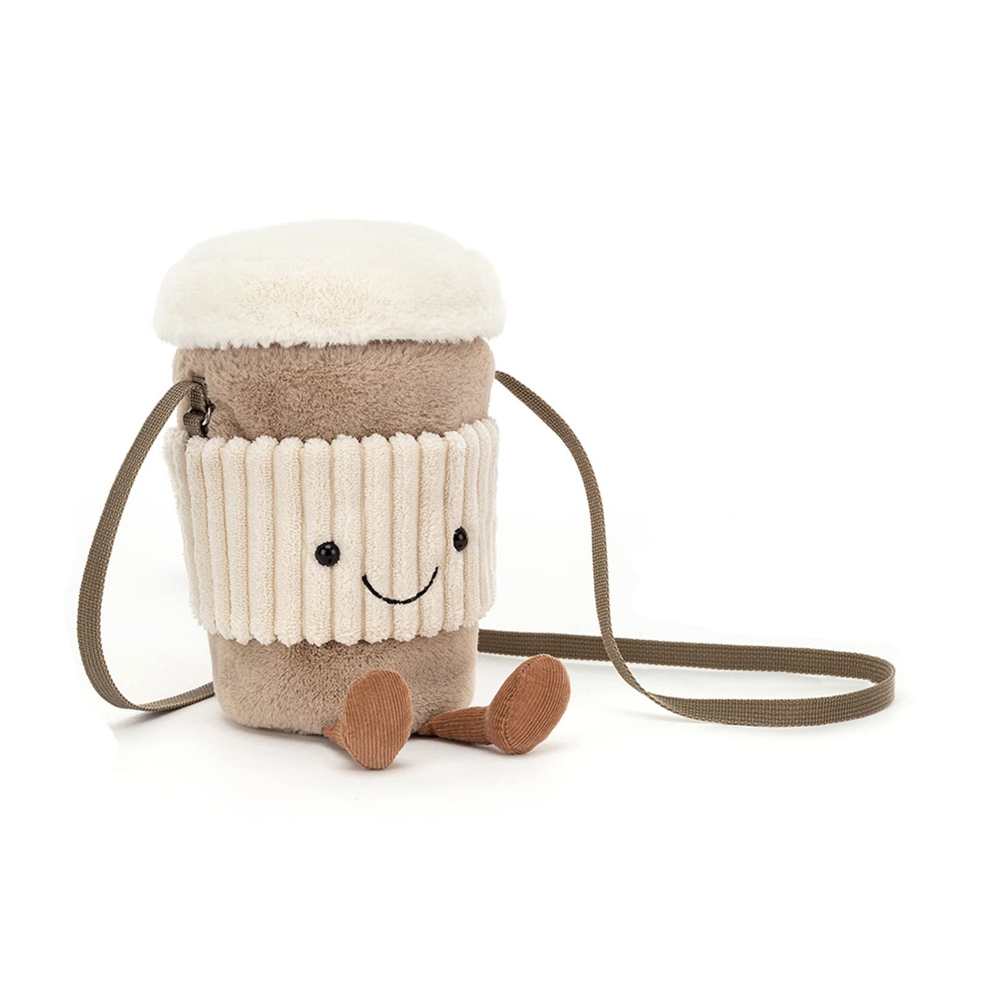 Jellycat Amuseables Coffee-To-Go Plush Bag, 8-Inch Crossbody Purse