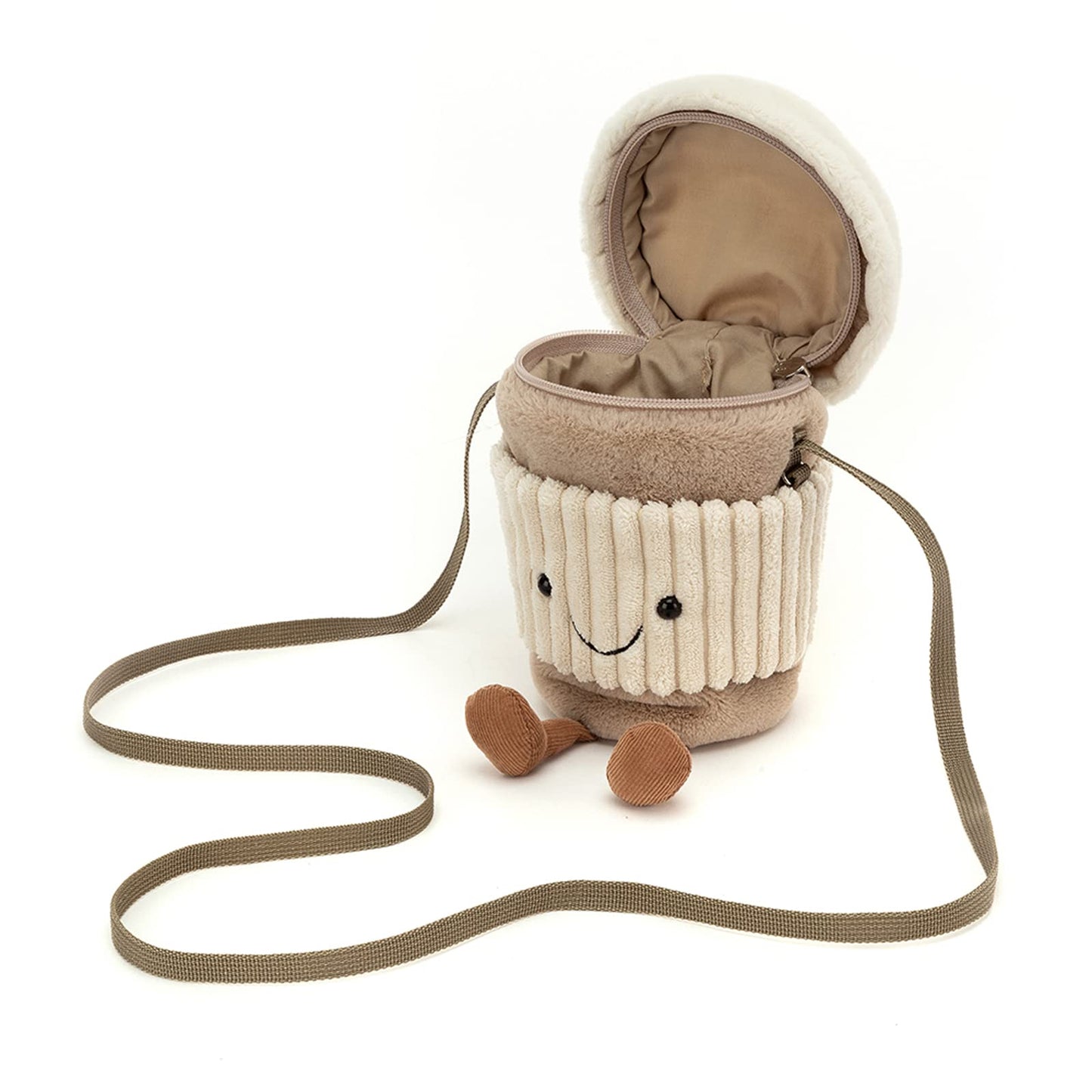 Jellycat Amuseables Coffee-To-Go Plush Bag, 8-Inch Crossbody Purse