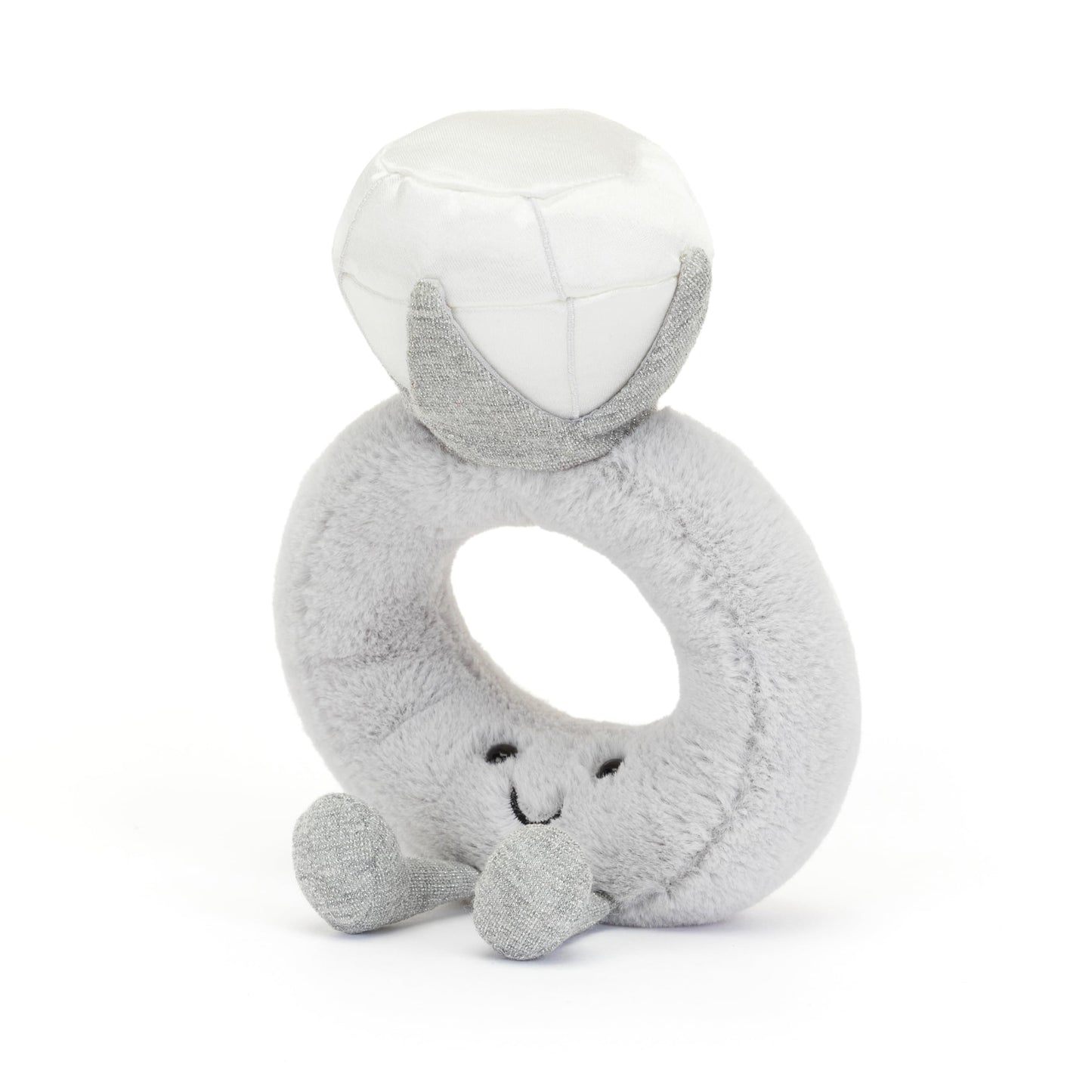 Jellycat Amuseables Diamond Ring Plush — 8-Inch Wedding Ring Toy, Engagement Gift