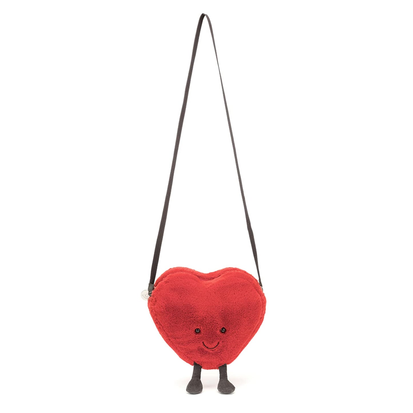 Jellycat Amuseables Heart Plush Bag – 7-Inch Crossbody Purse in Soft Scarlet Fur