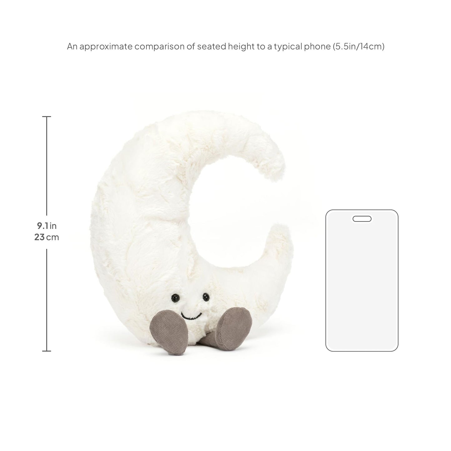 Jellycat Amuseables Moon Stuffed Toy, Medium 10.5-inch Moon Plush - Fun Gift Idea