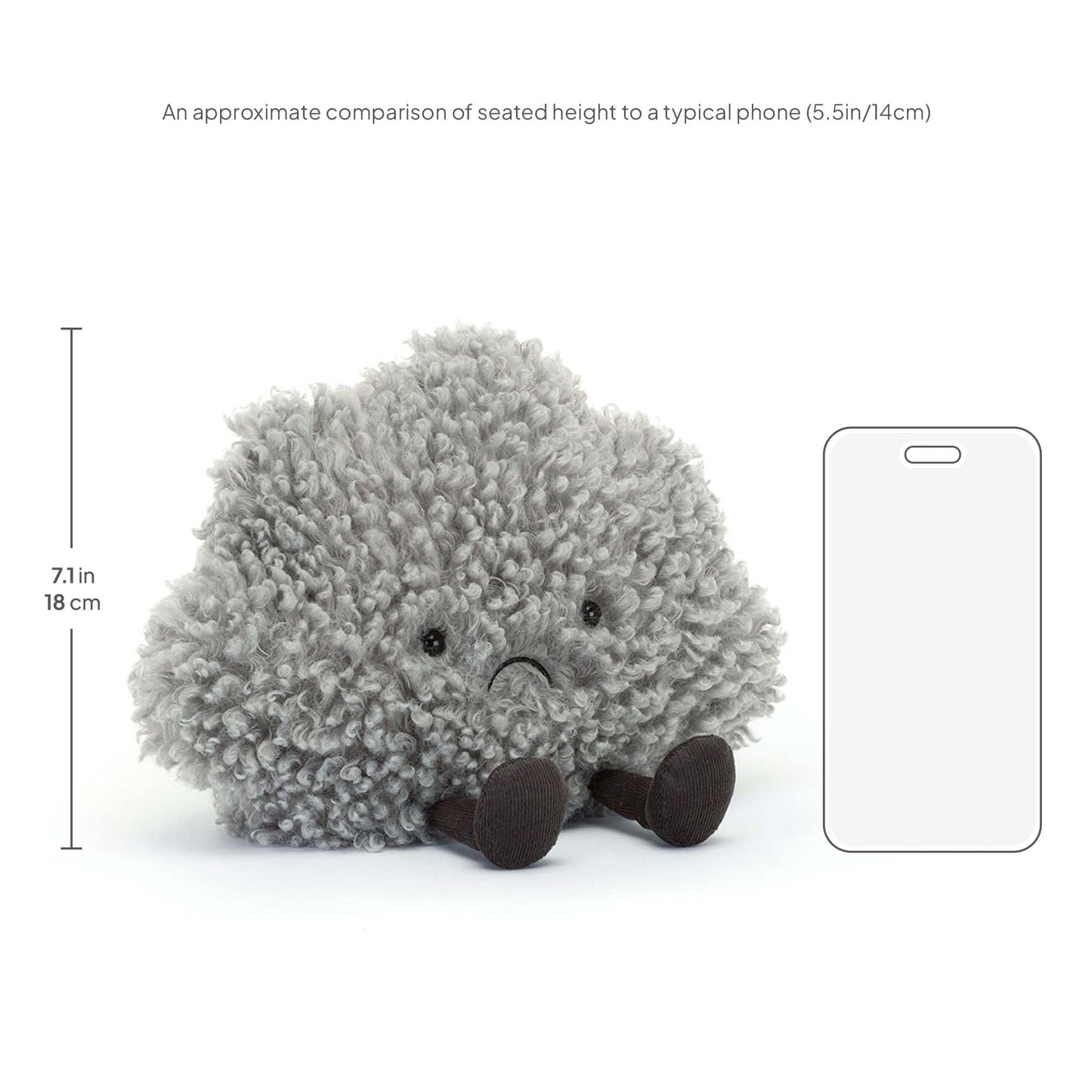 Jellycat Amuseables Storm Cloud Plush — 10-Inch Cloud Toy for Cozy Hugs