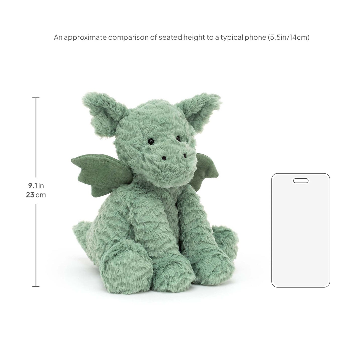 Jellycat Fuddlewuddle Dragon 9-Inch Stuffed Animal – Mythical Plush Toy