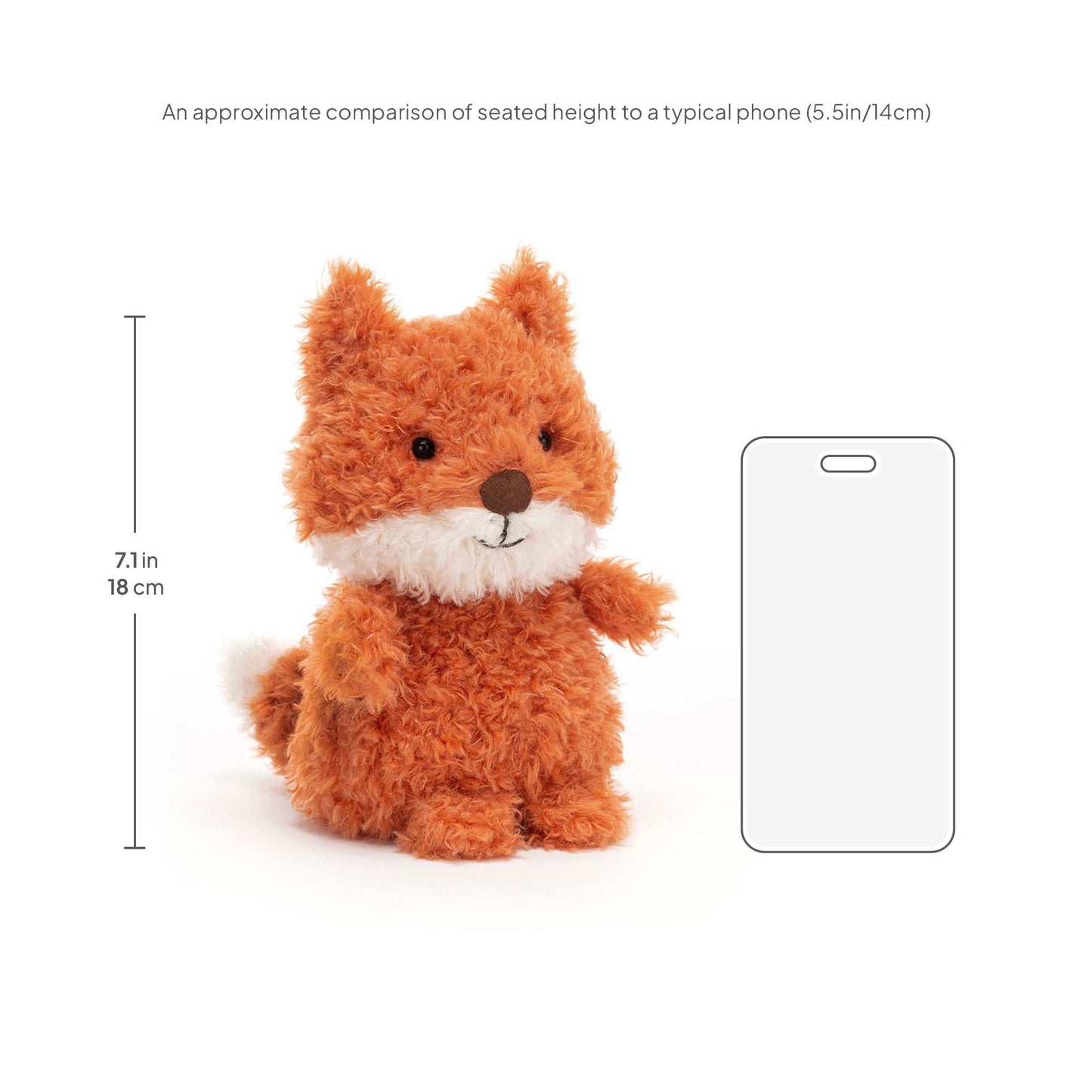 Jellycat Little Fox Stuffed Animal, 7in — Woodland Plush Toy | Classic Children's Gift