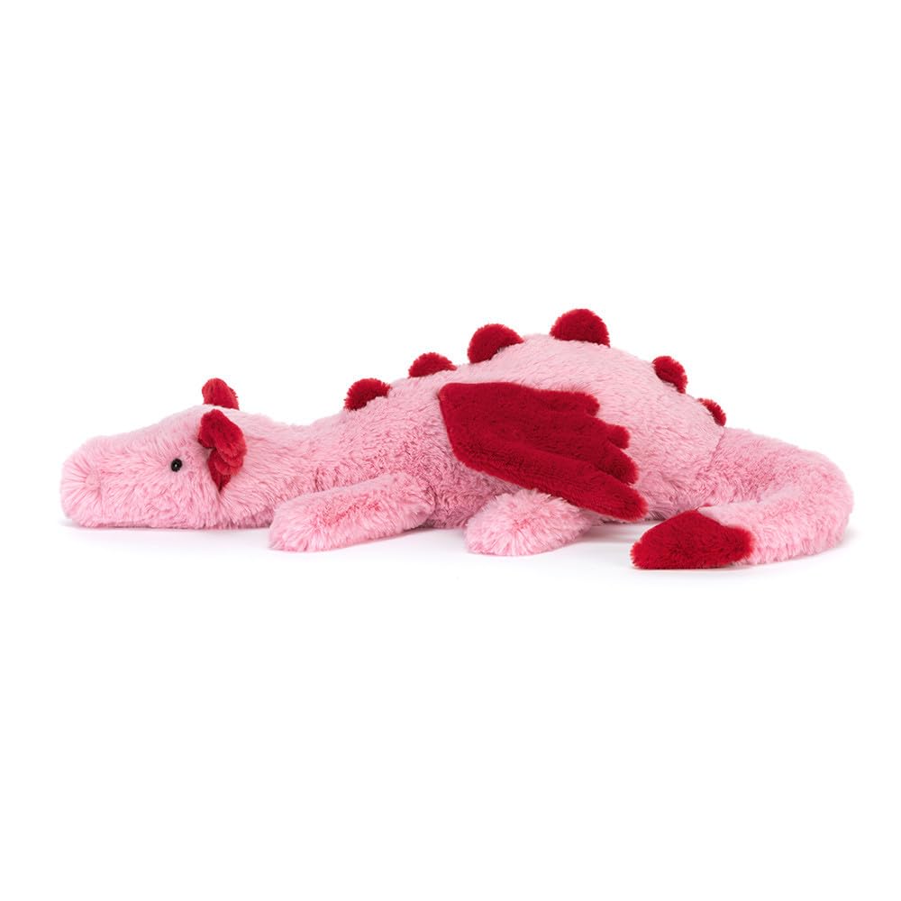 Jellycat Heart Dragon – 20-Inch Pink & Red Plush Toy, Large & Cuddly