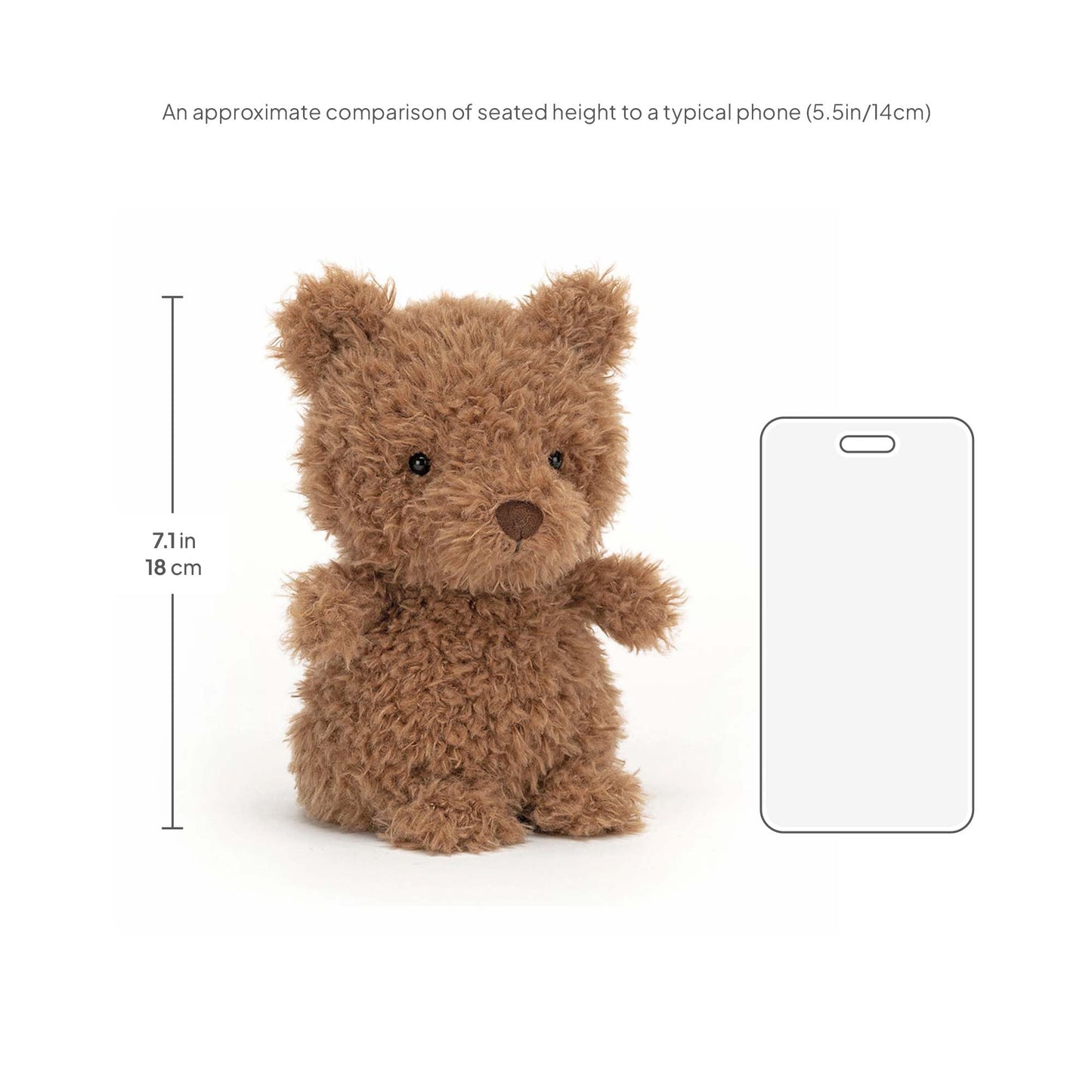 Jellycat Little Bear 7-Inch Plush Toy | Soft Teddy Bear Gift for Kids