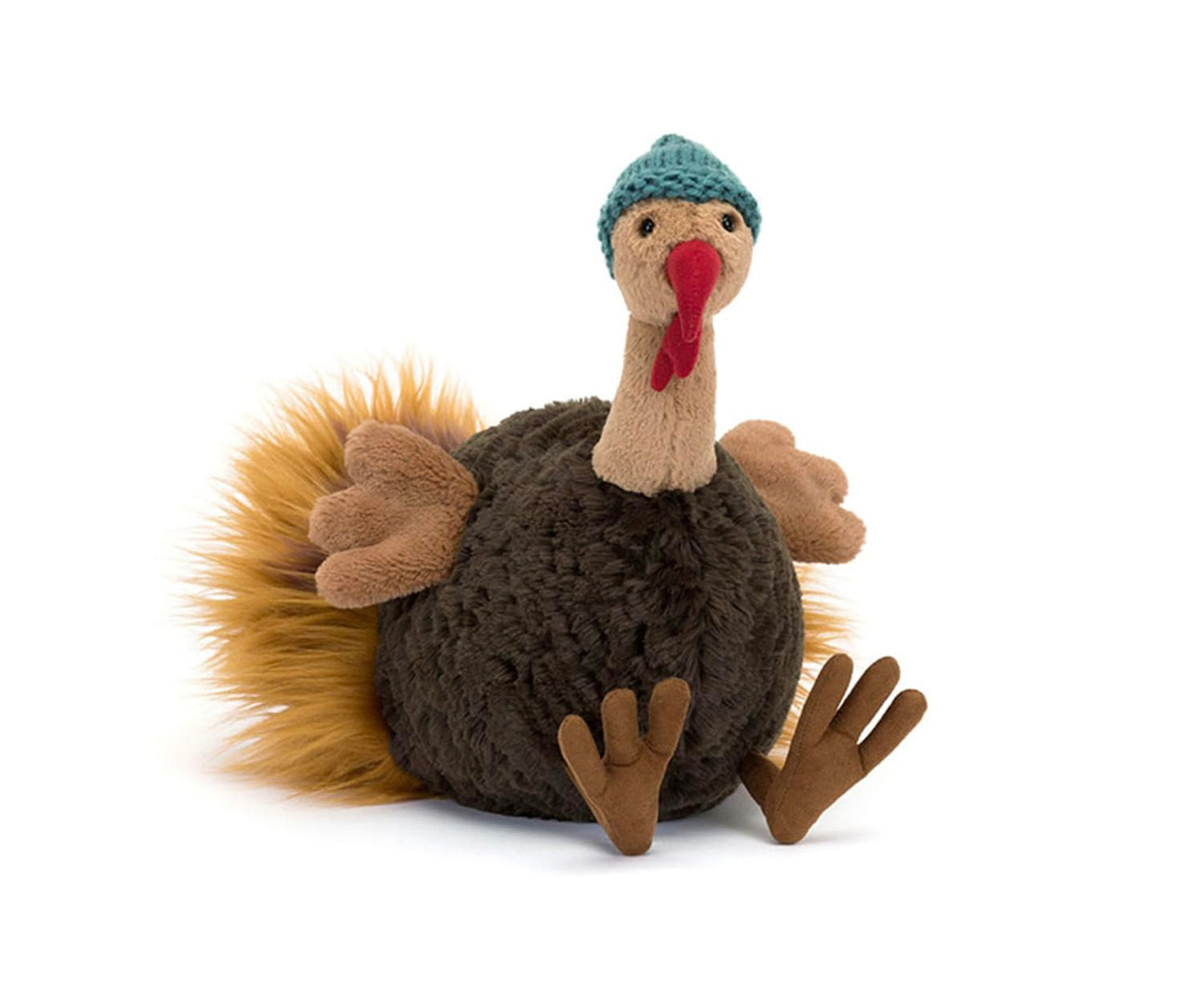 Jellycat Theo Turkey Plush – Fluffy Tail, Beanie Face for Cozy Cuddles