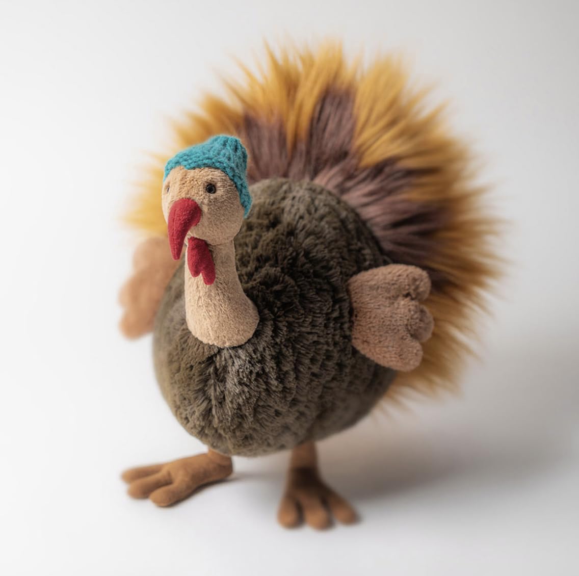 Jellycat Theo Turkey Plush – Fluffy Tail, Beanie Face for Cozy Cuddles