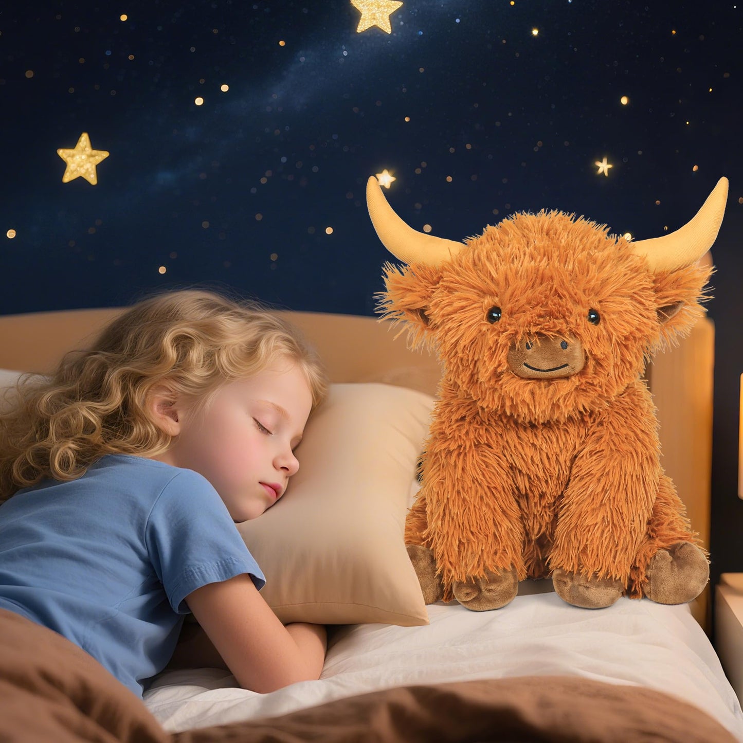 JellyMallow Highland Cow Weighted Plush – 5 lb, 16-inch Jumbo Cow Toy