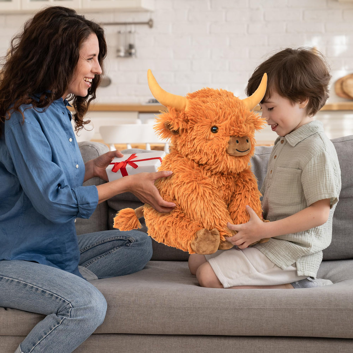 JellyMallow Highland Cow Weighted Plush – 5 lb, 16-inch Jumbo Cow Toy