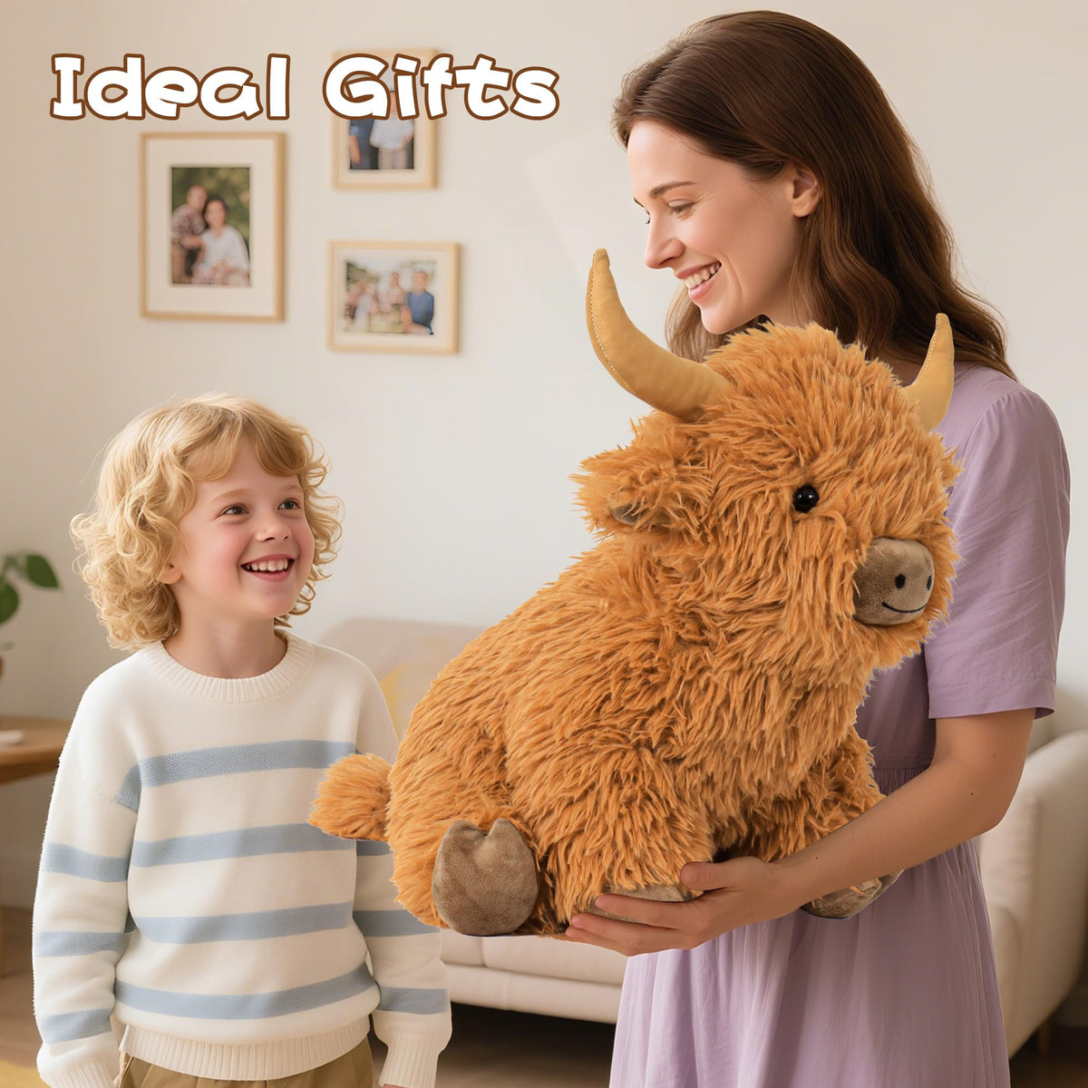 JellyMallow Highland Cow Weighted Plush – 5 lb, 16-inch Jumbo Cow Toy