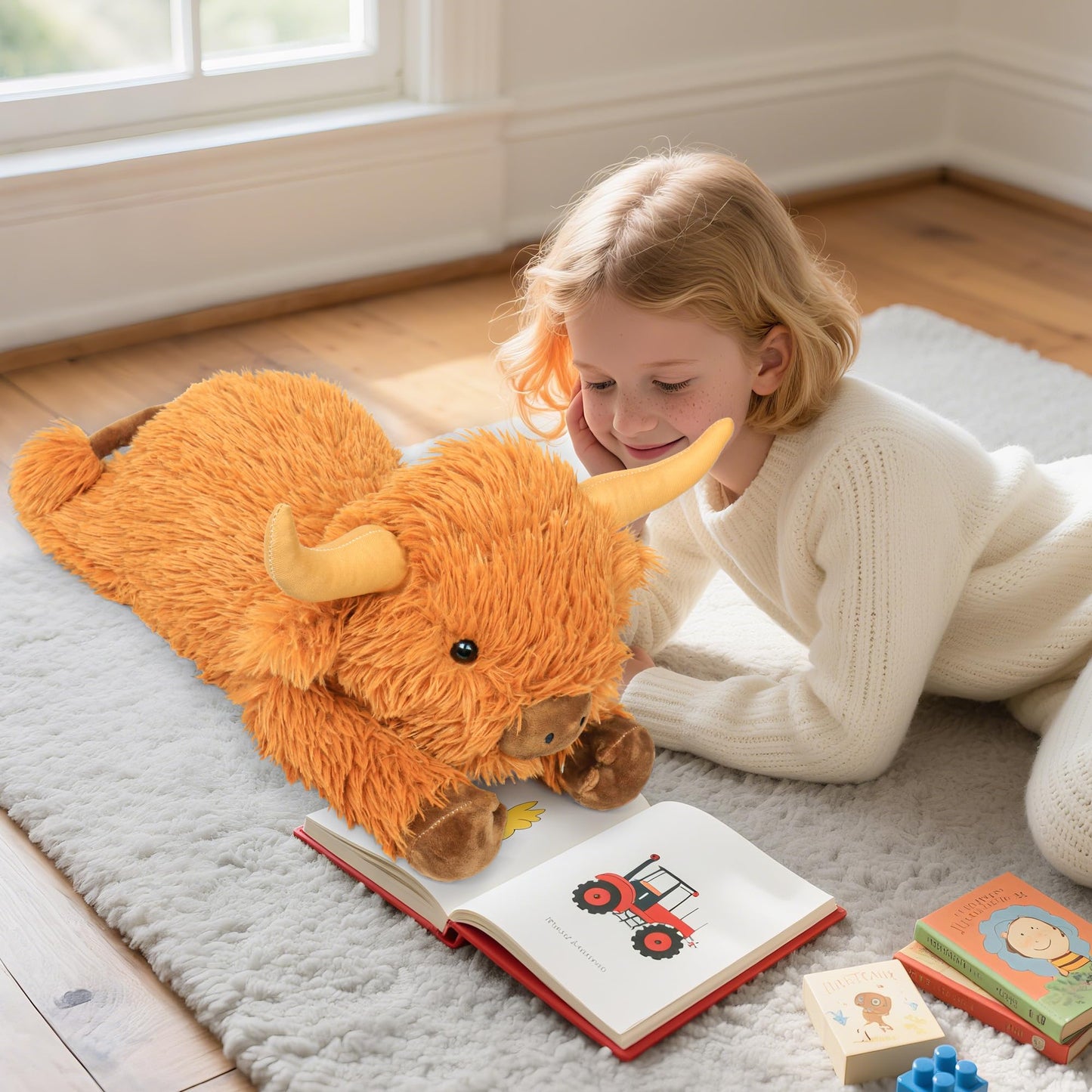 JellyMallow Highland Cow Weighted Plush – 22-Inch, 5 lb Huggable Stuffed Animal