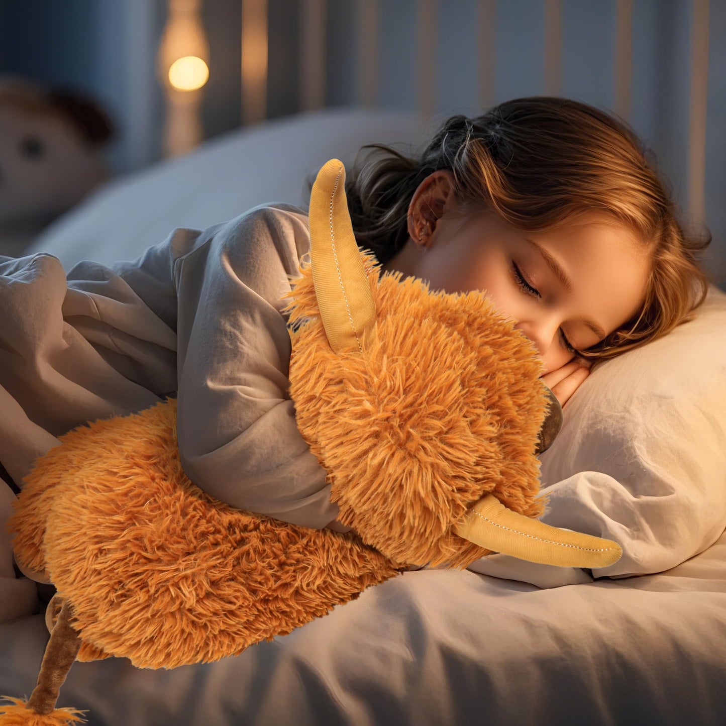 JellyMallow Highland Cow Weighted Plush – 22-Inch, 5 lb Huggable Stuffed Animal