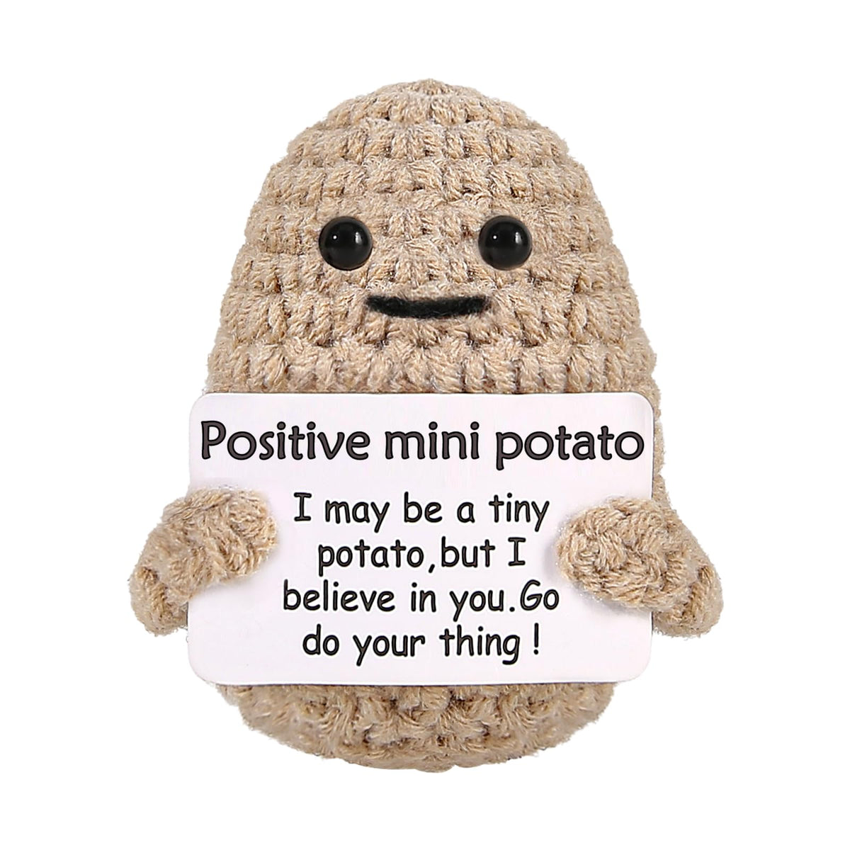 JELUTAR Inspirational Crochet Potato Gift — Positive Words for Women, Men, Friends
