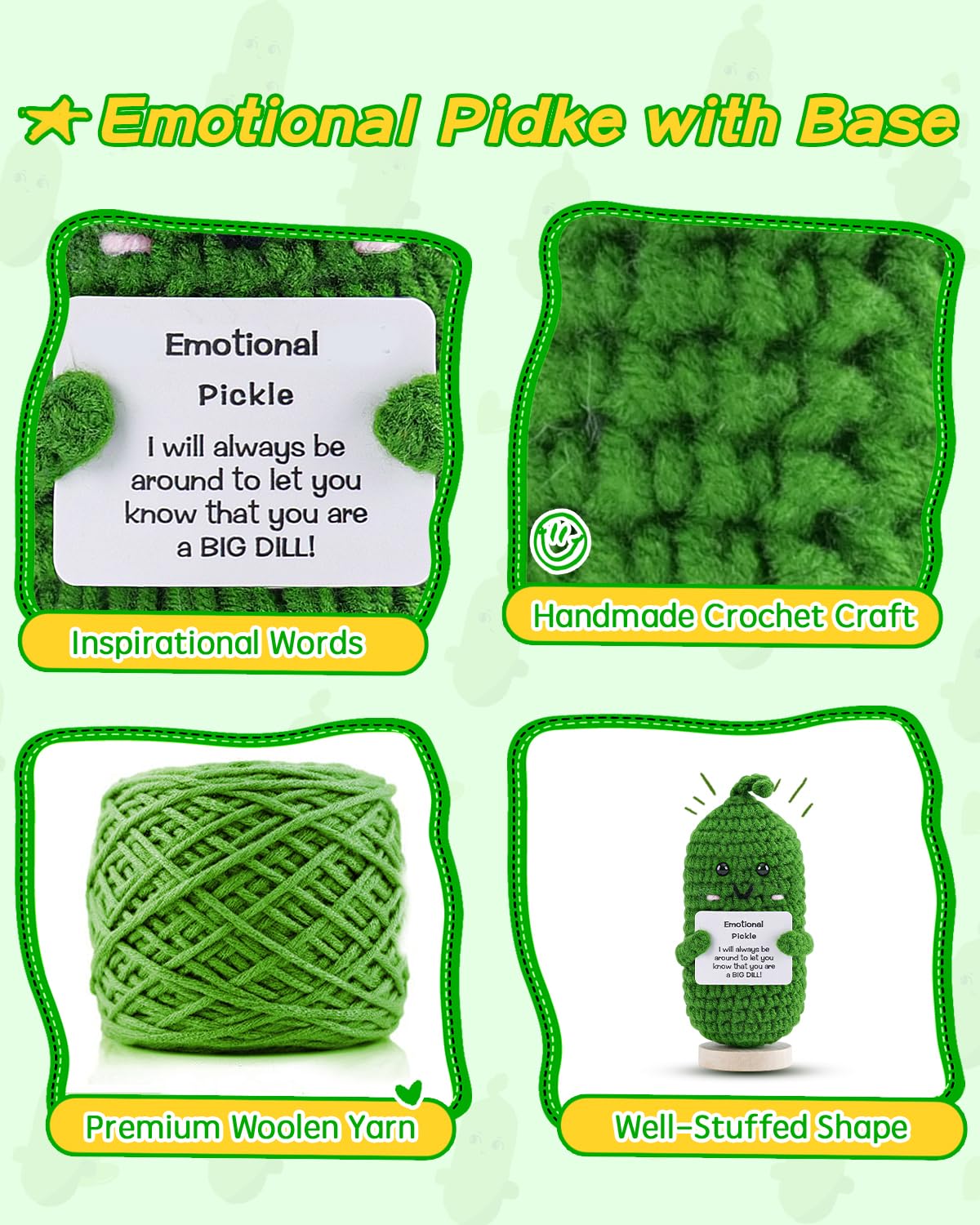JELUTAR Mini Funny Potato – 3-Inch Knitted Doll with Card for Cheer Up Gifts & Party Decor