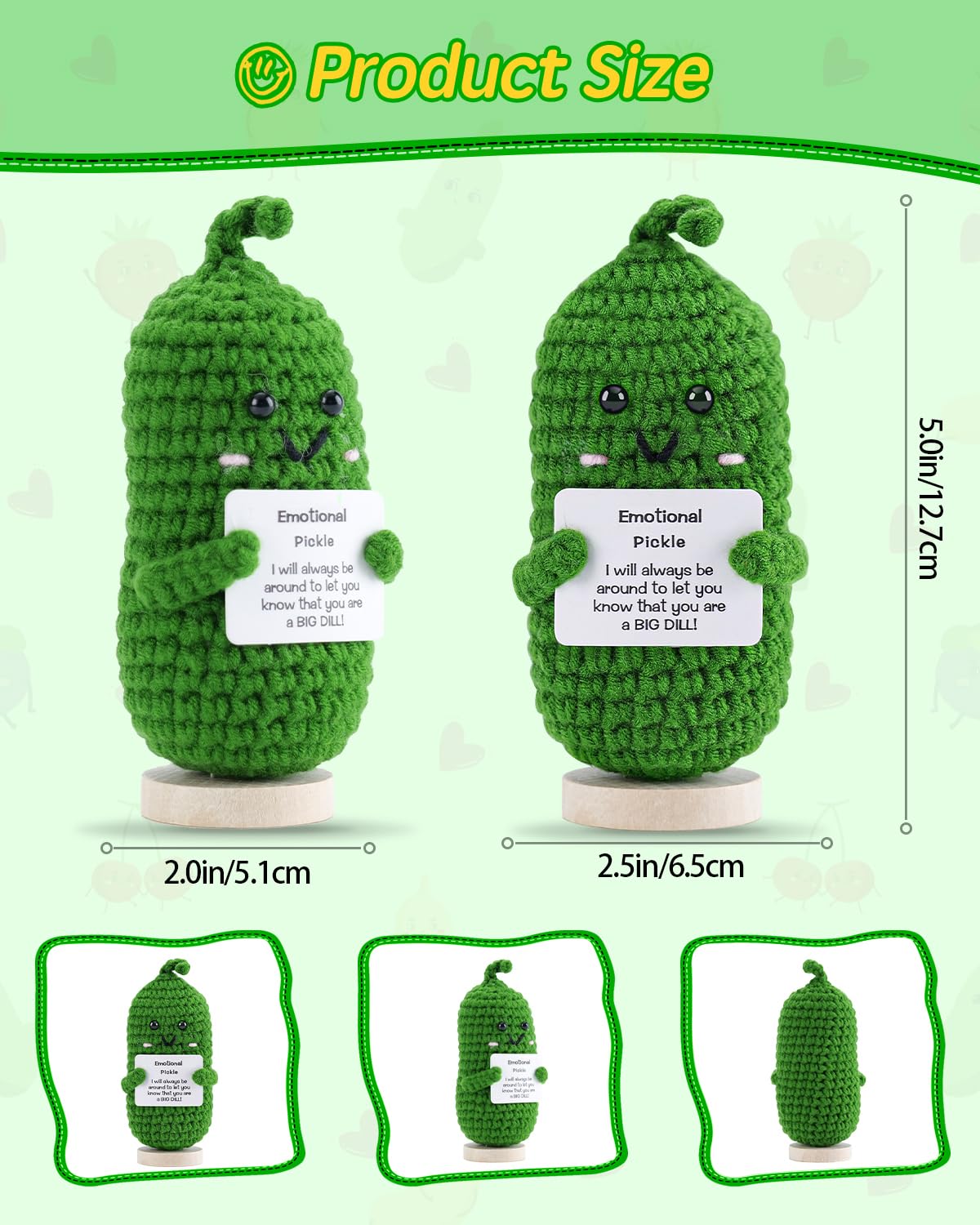 JELUTAR Mini Funny Potato – 3-Inch Knitted Doll with Card for Cheer Up Gifts & Party Decor