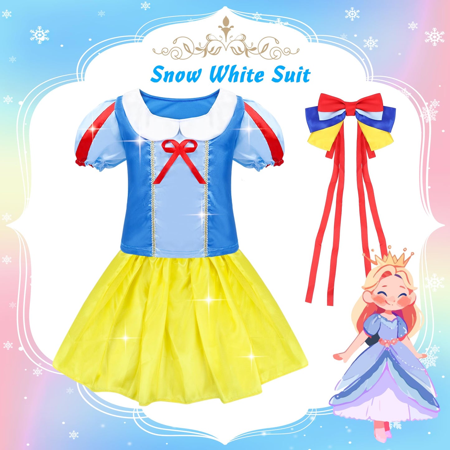 JEMSHE 15-Piece Princess Dress Up Set for Girls (Ages 3–8) | Magical Role-Play Costumes
