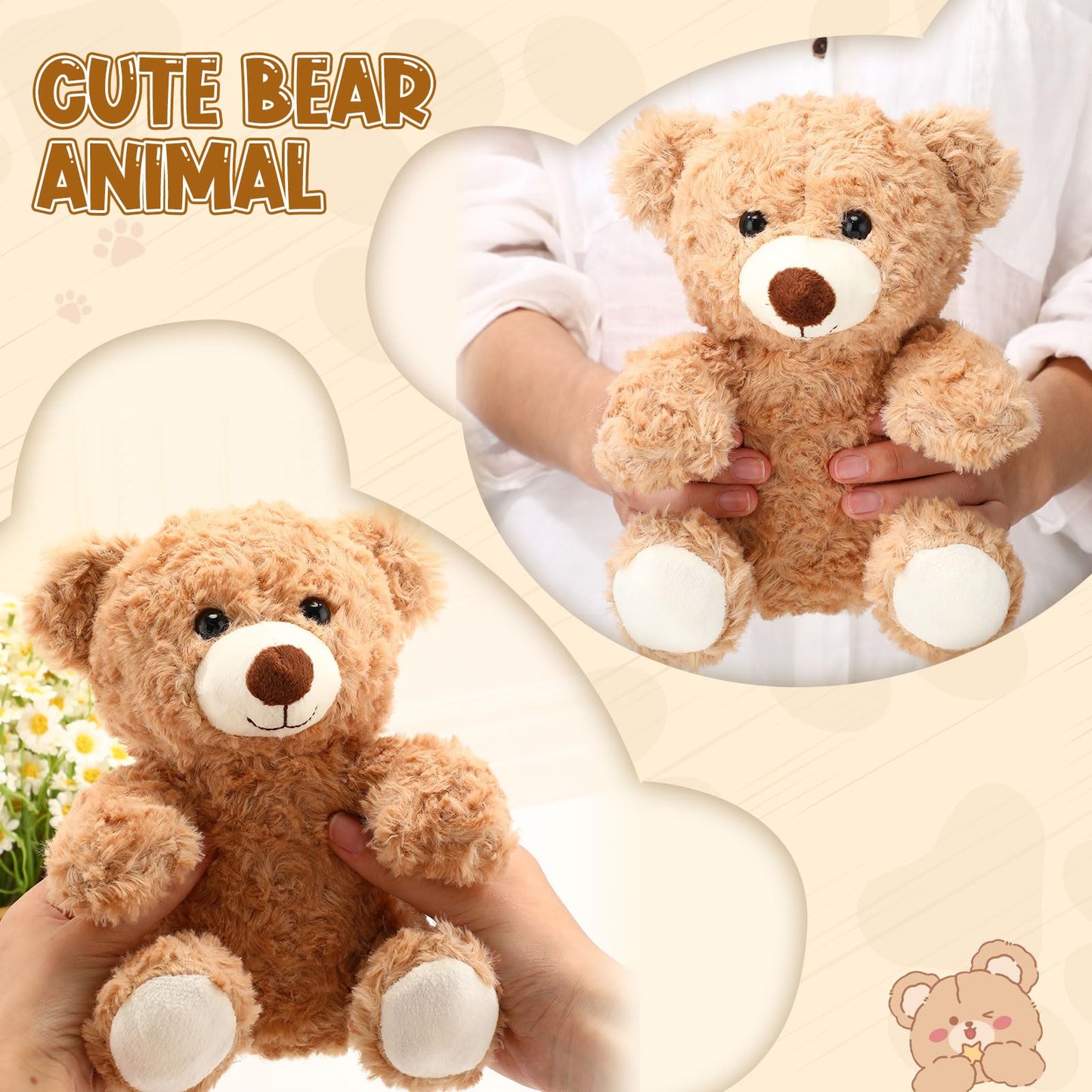 Jenaai 12 Pcs Bears Bulk – 10'' Plush Bears for Baby Showers, Parties & Gifts