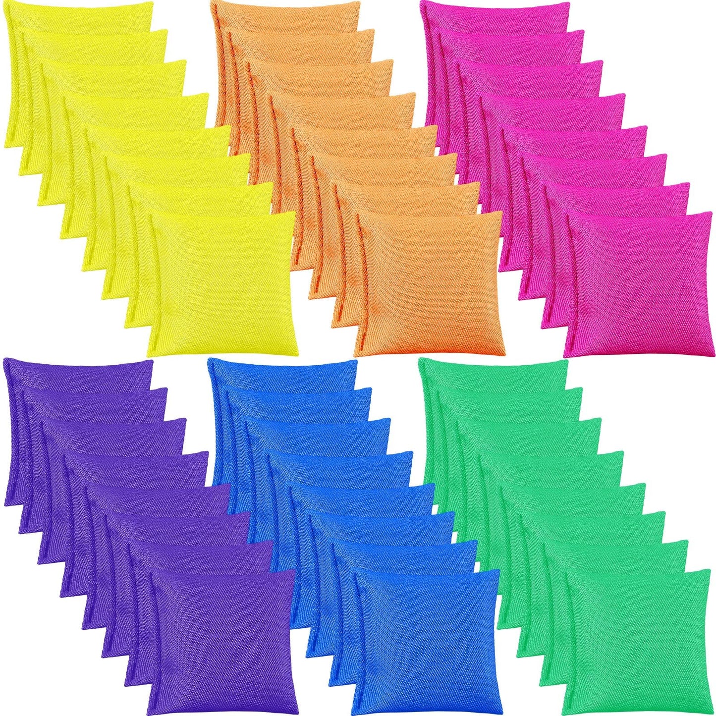 Jenaai 48 Pcs Nylon Bean Bags – Colorful 2.6-Inch Tossing Bags (Bright Color)