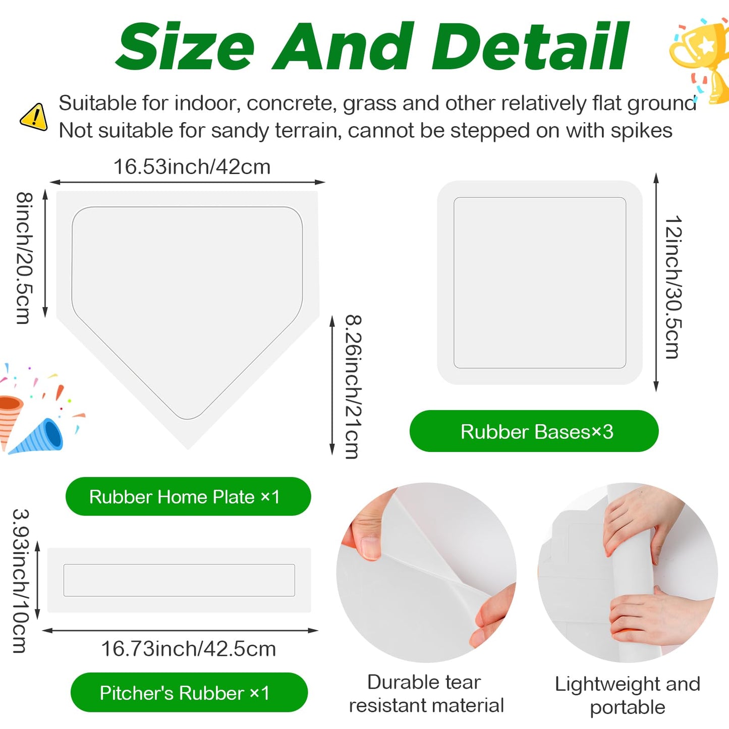 Jenaai 18-Piece Kickball Set | 10-Inch Playground Ball, Bases, Pump, Scoreboard & Cones