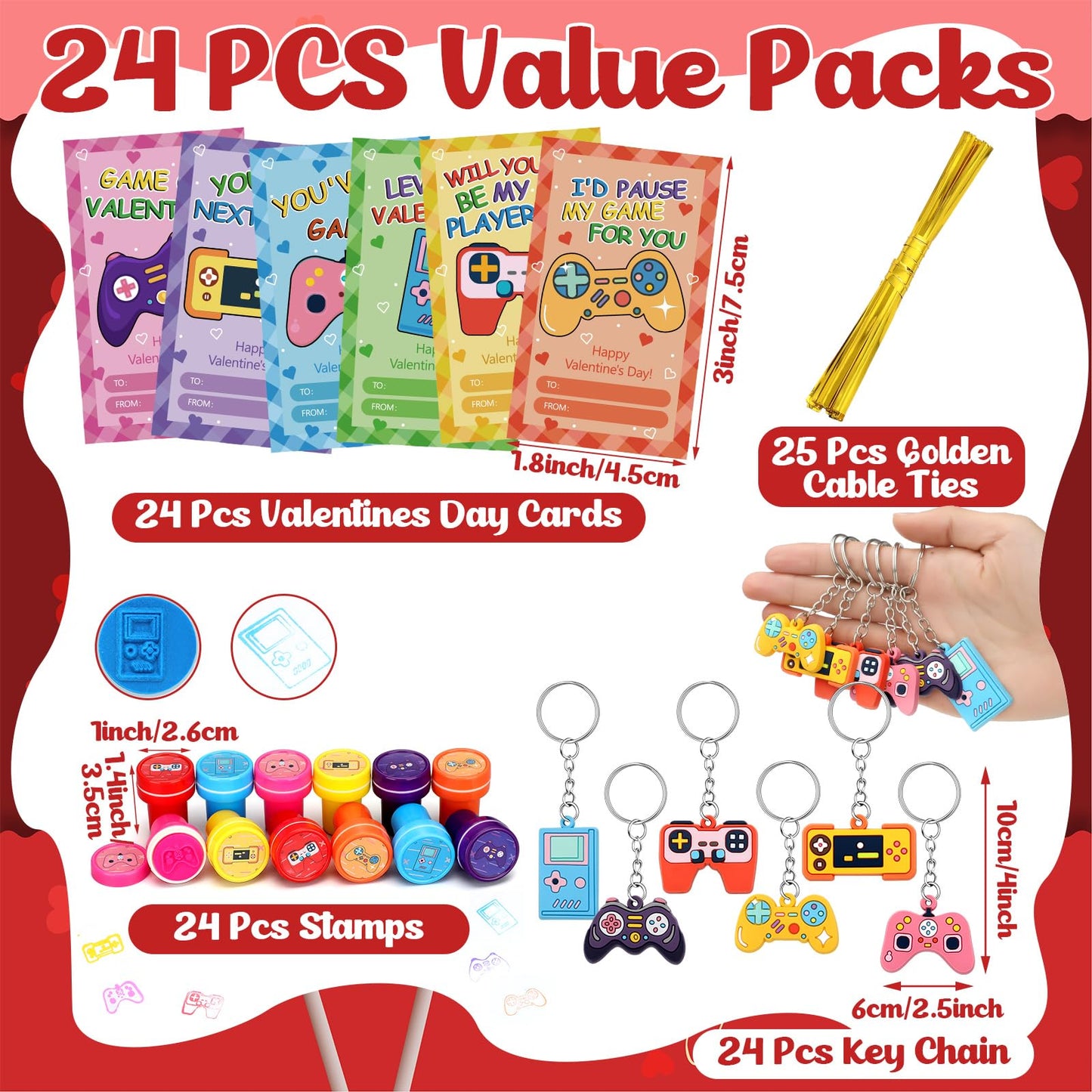 Jenaai 268-Pcs Valentines Day Gifts for Kids – Classroom Favors, Game Cards, Cups & More
