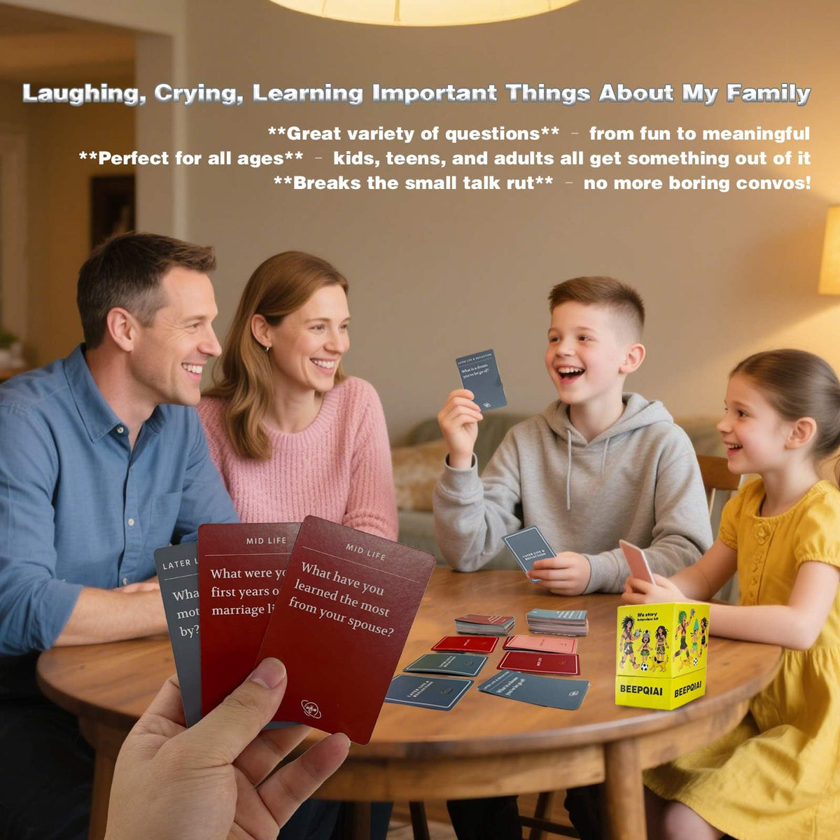Jendfert BHTPOK 150 Life Story Interview Kit - Family Edition Conversation Cards