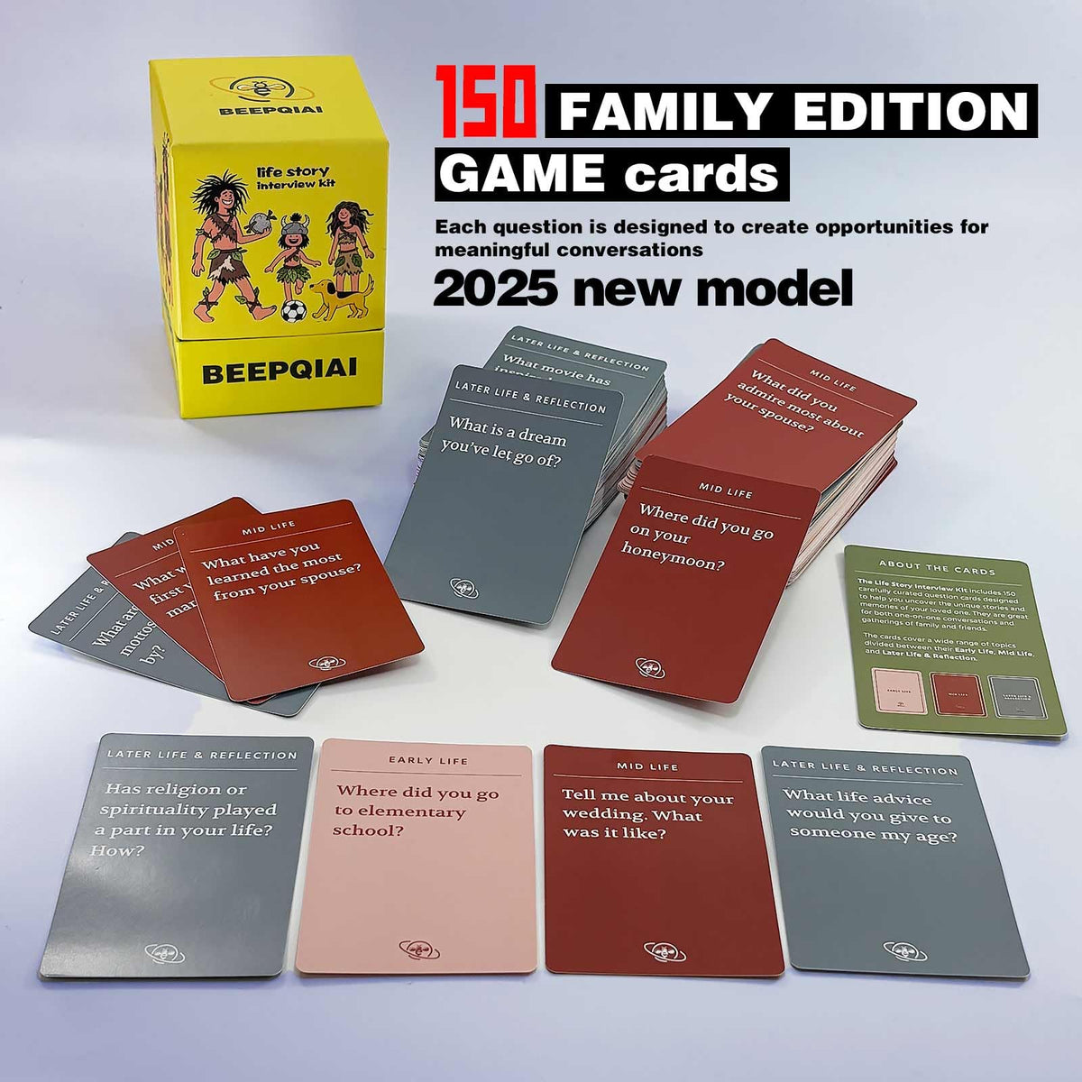 Jendfert BHTPOK 150 Life Story Interview Kit - Family Edition Conversation Cards