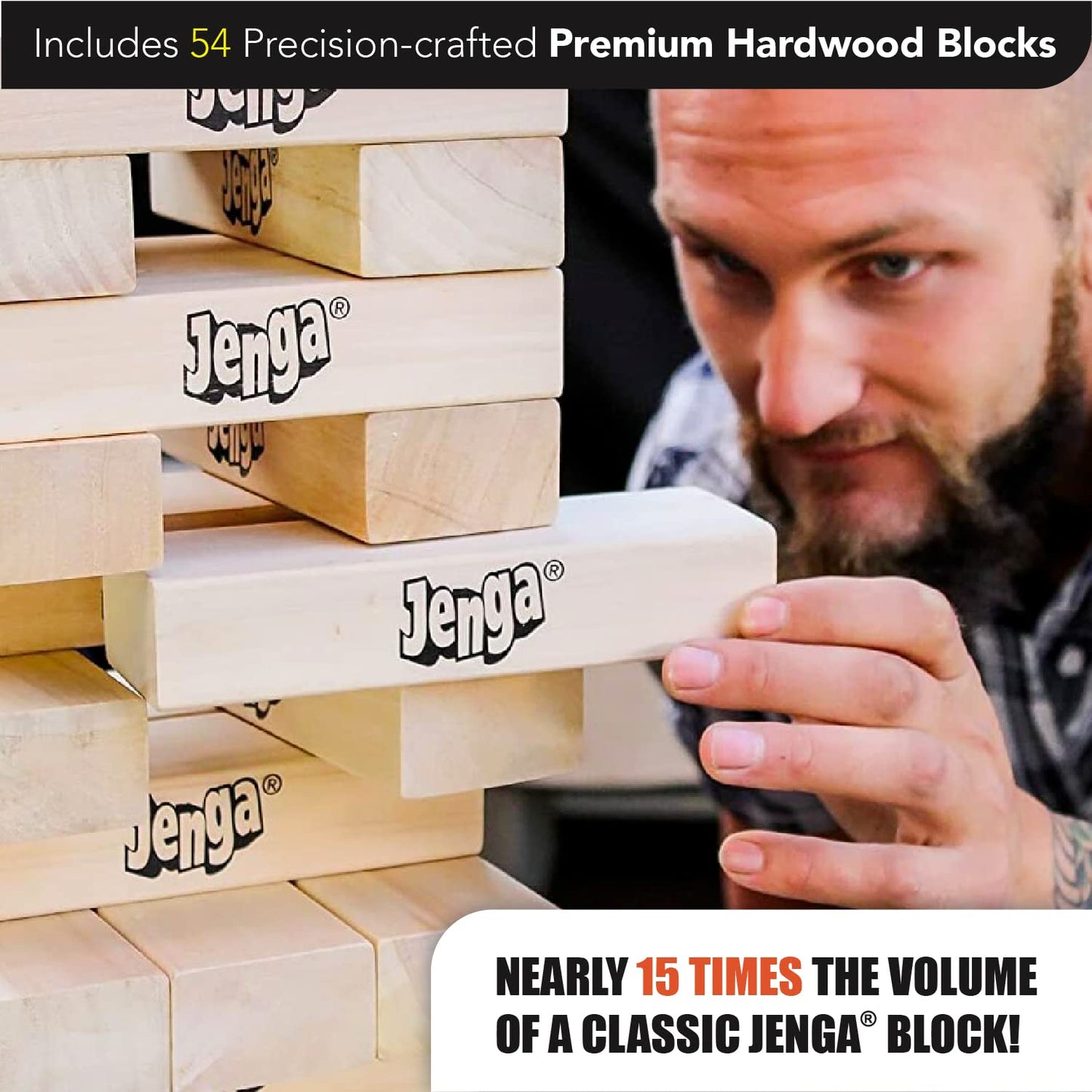 Jenga GIANT JS7 - Hardwood Blocks, Officially Licensed, Over 5 Ft Tall