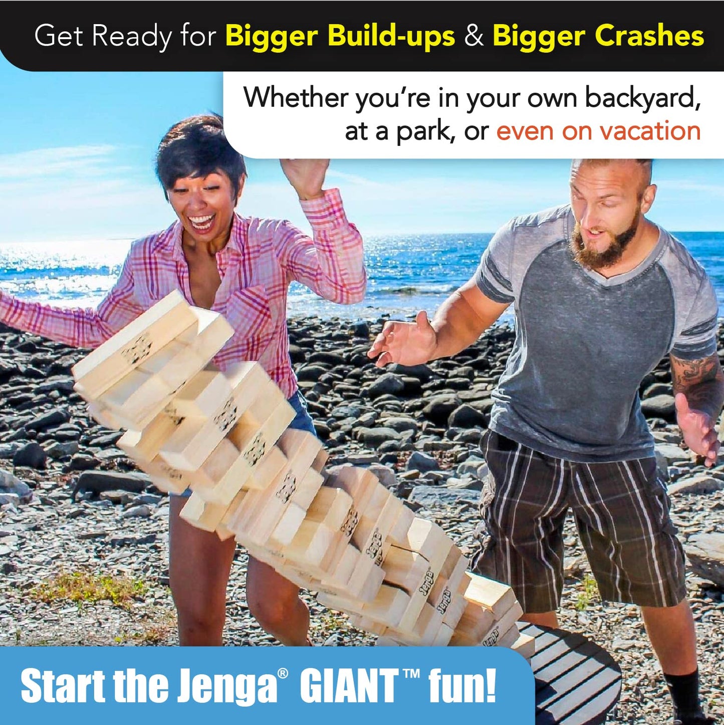 Jenga GIANT JS7 - Hardwood Blocks, Officially Licensed, Over 5 Ft Tall