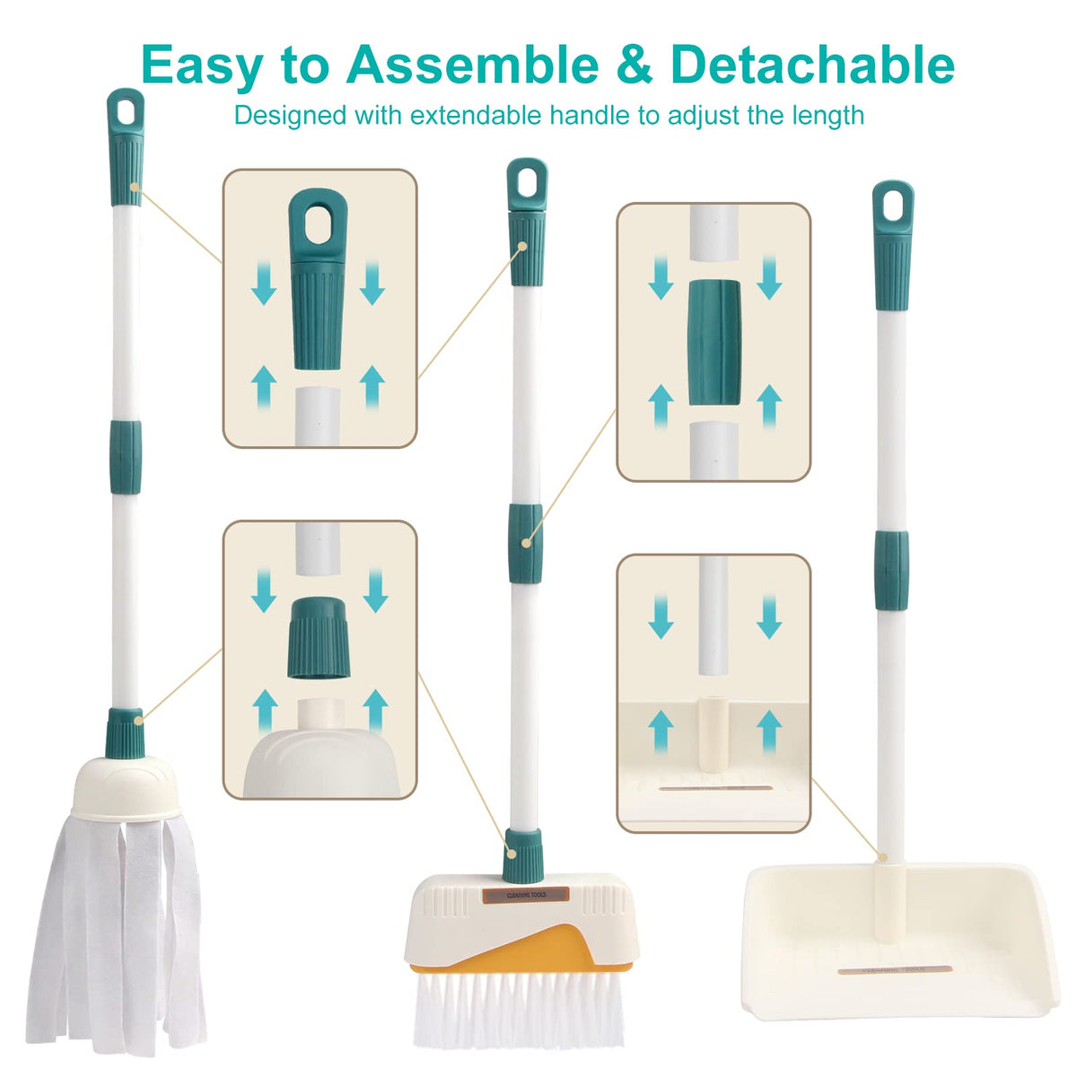 Jenilily Detachable Cleaning Toy Set for Kids — 12-Piece STEM Pretend Play Kit