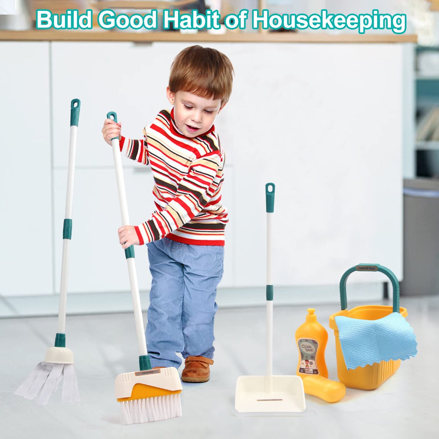 Jenilily Detachable Cleaning Toy Set for Kids — 12-Piece STEM Pretend Play Kit